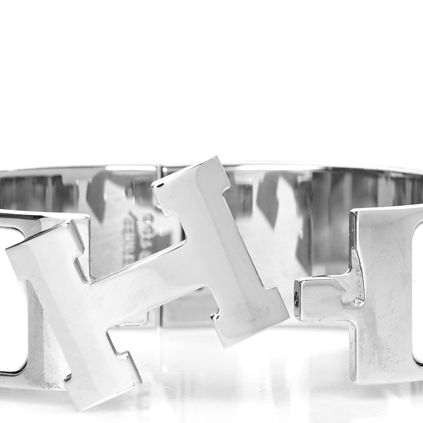 Enamel Wide Clic Clac H Bracelet PM White