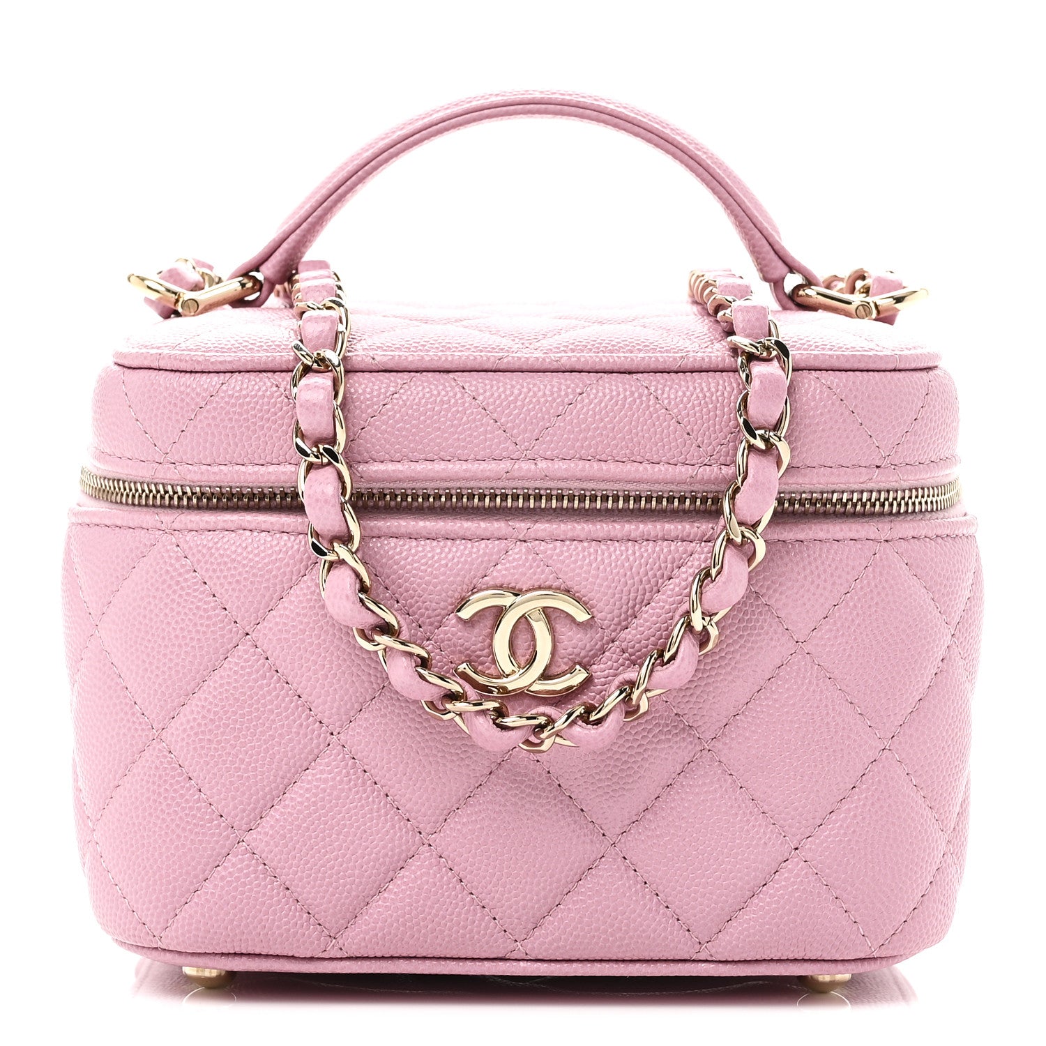 Chanel Caviar Quilted Small CC Vanity Case Pink 1853516 – FASHIONPHILE