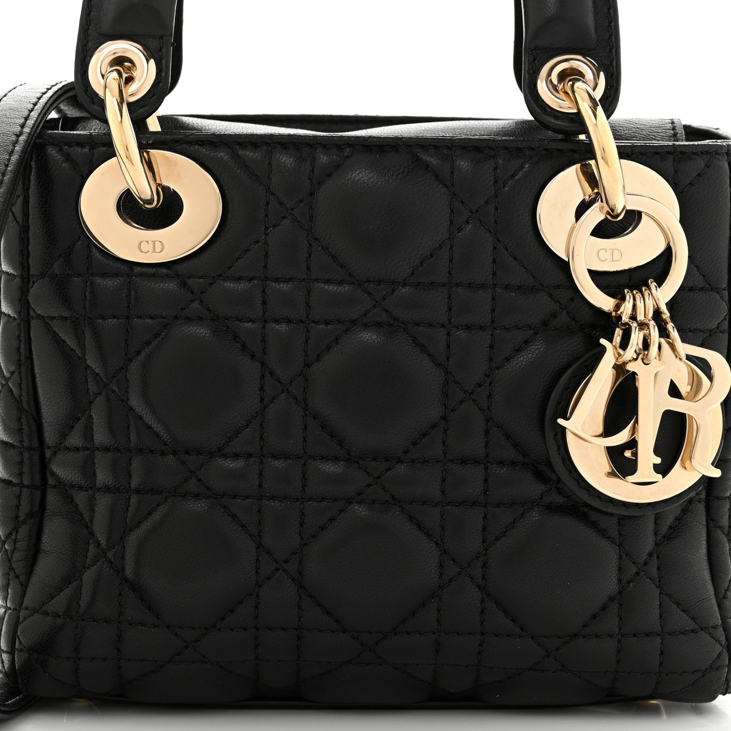 Lambskin Cannage Mini Lady Dior Black