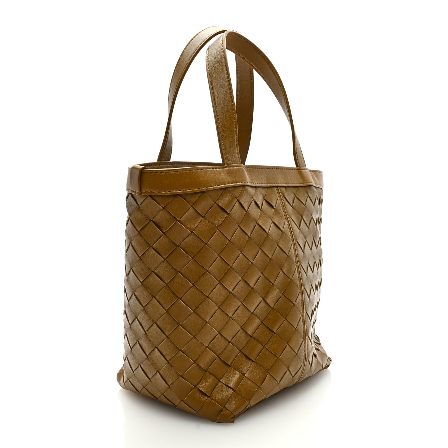 Nappa Intrecciato Small Flip Flap Tote Acorn