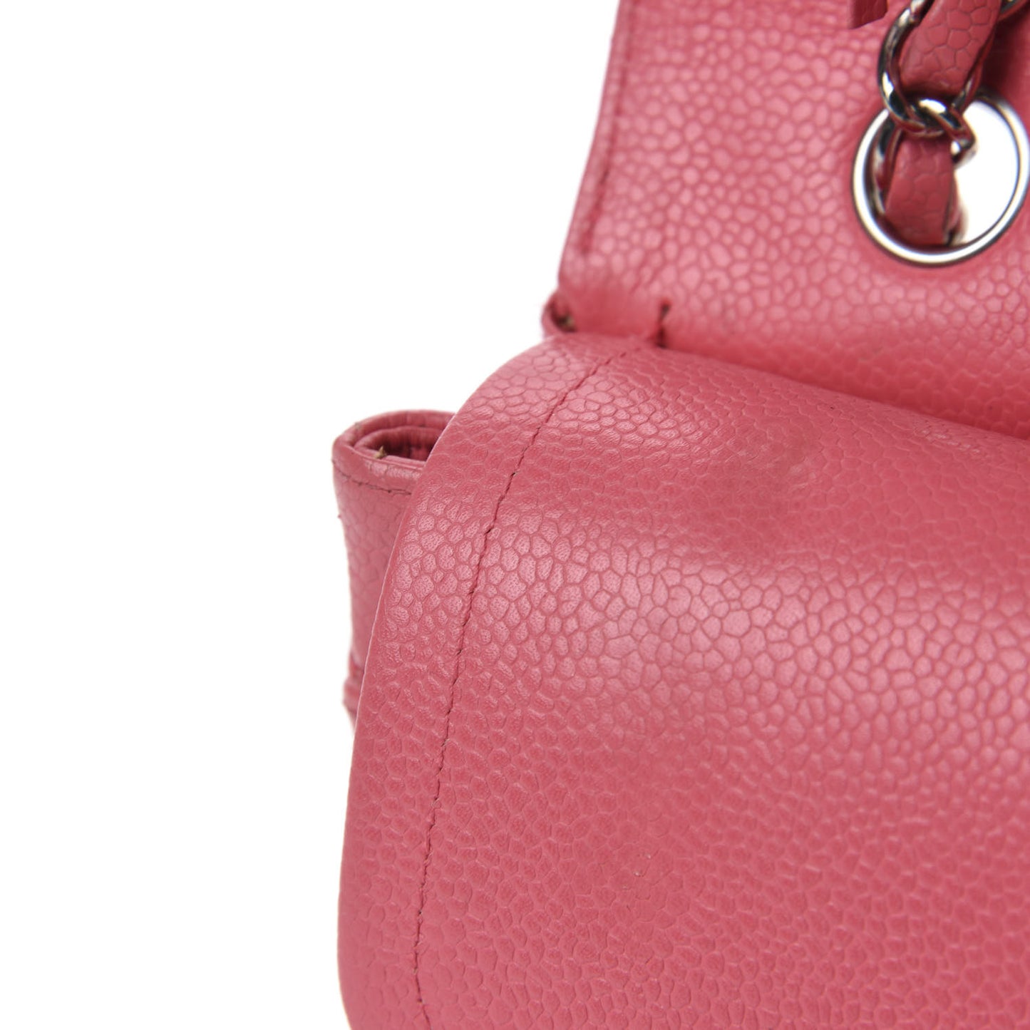 Caviar Quilted Medium Double Flap Dark Pink