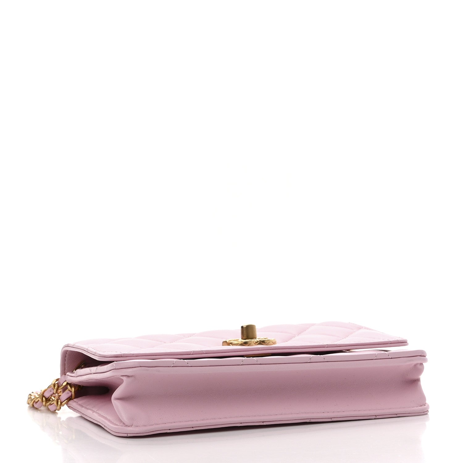 Chanel Lambskin Quilted Logo WOC Wallet On Chain Pink 4 of 17