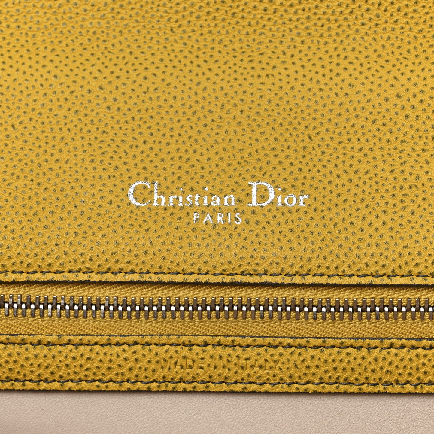 Grained Calfskin Medium Diorama Flap Bag Yellow