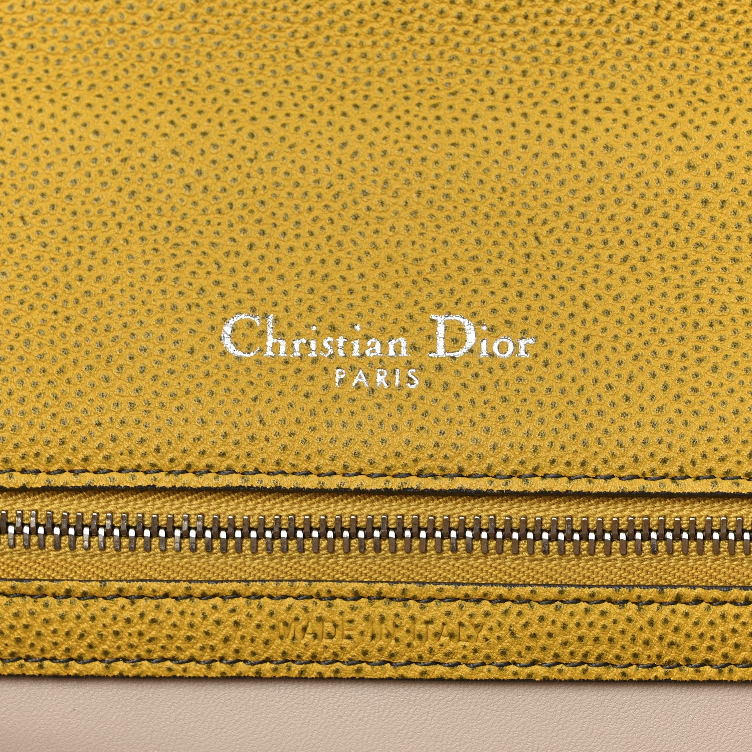 Christian Dior Grained Calfskin Medium Diorama Flap Bag Yellow 6 of 14
