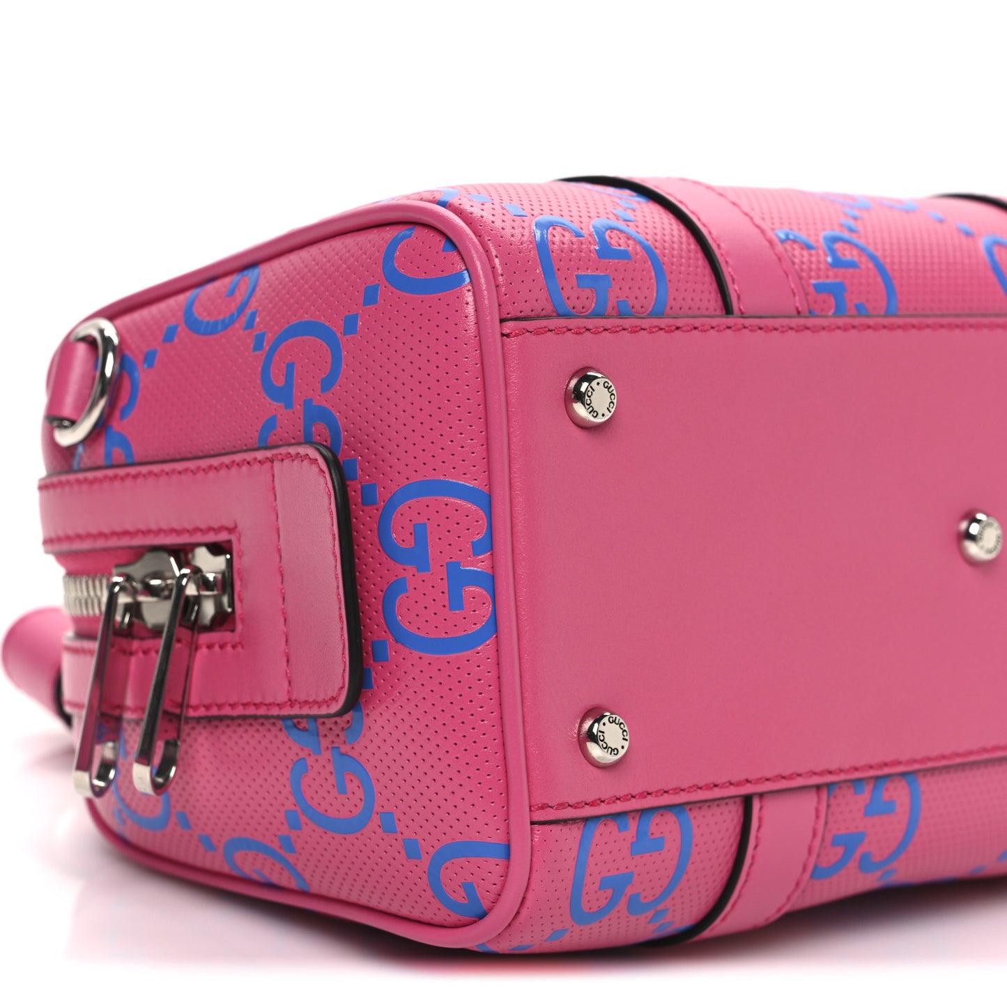 Calfskin GG Tennis Bi-Color Embossed Mini Duffle Bag Modern Fucsia Modern Blue