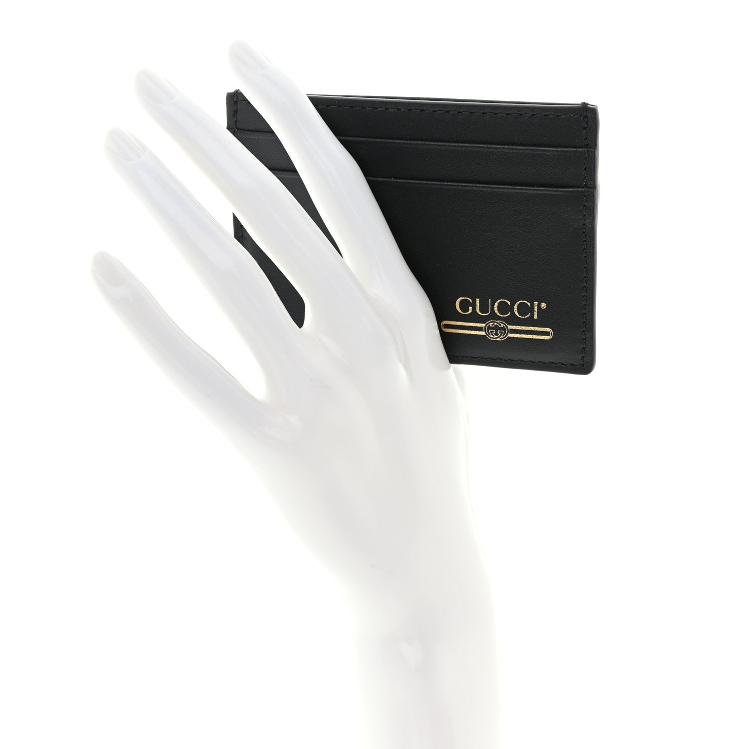 Gucci Plutone Calfskin Logo Card Holder Black 2 of 6