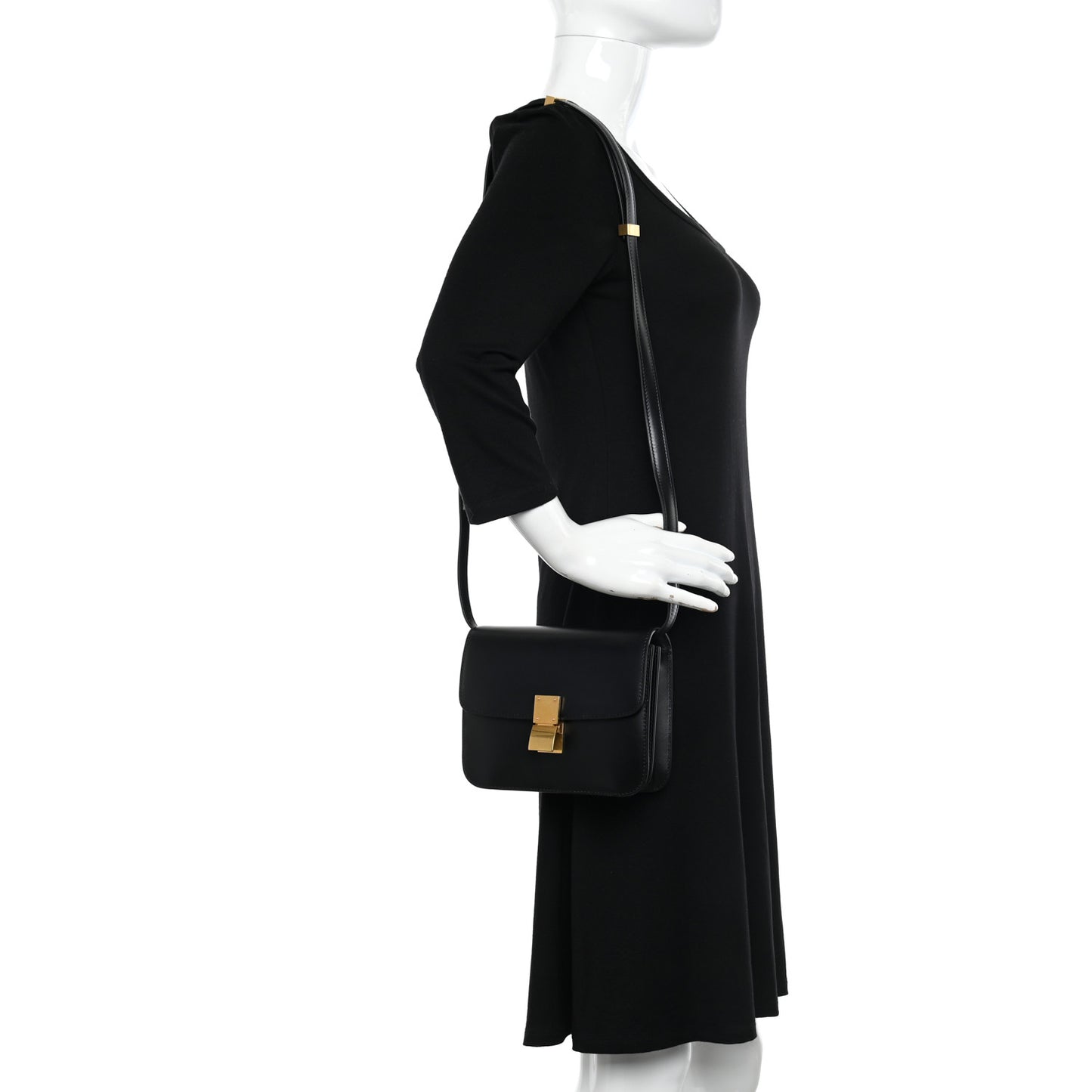 Box Calfskin Teen Classic Box Flap Bag Black