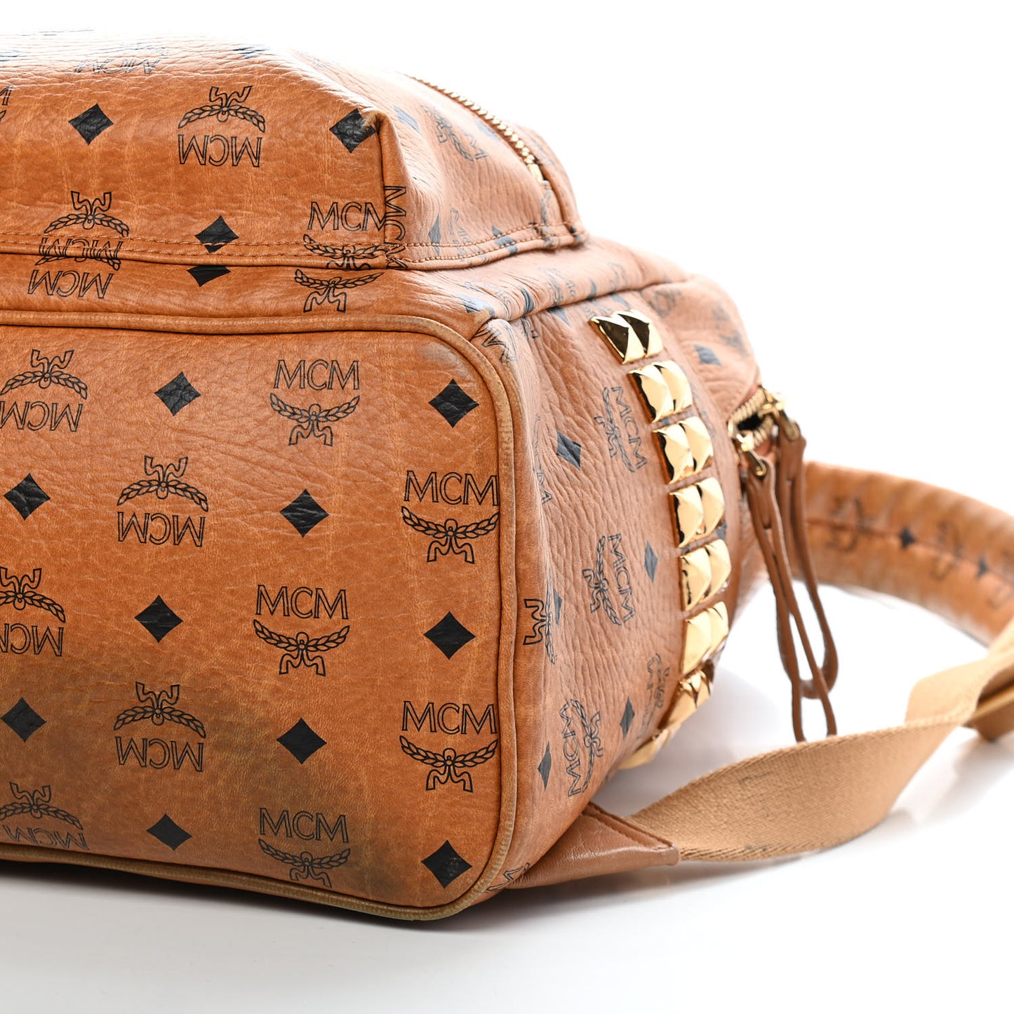 Visetos Medium Side Studs Stark Backpack Cognac