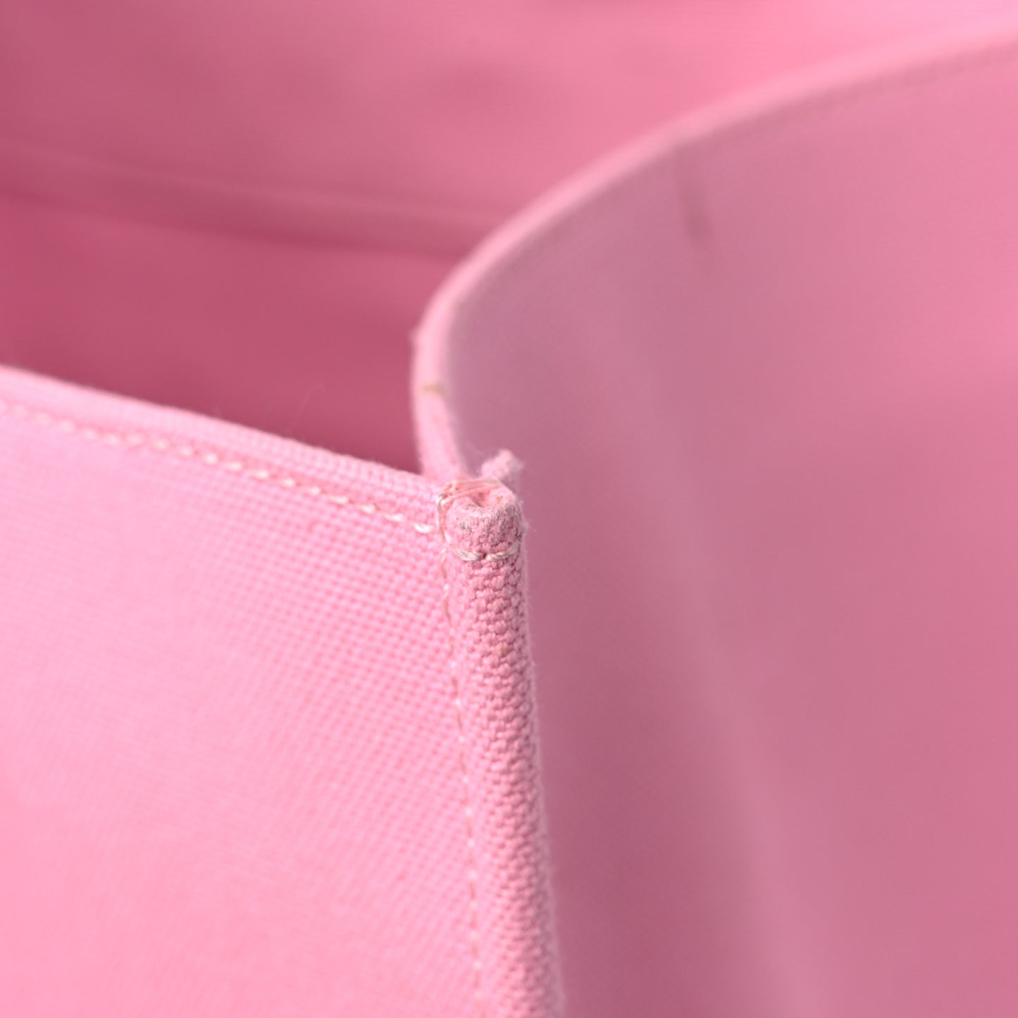 Canvas Suppler Calfskin Cabas GV Signature Tote Pink