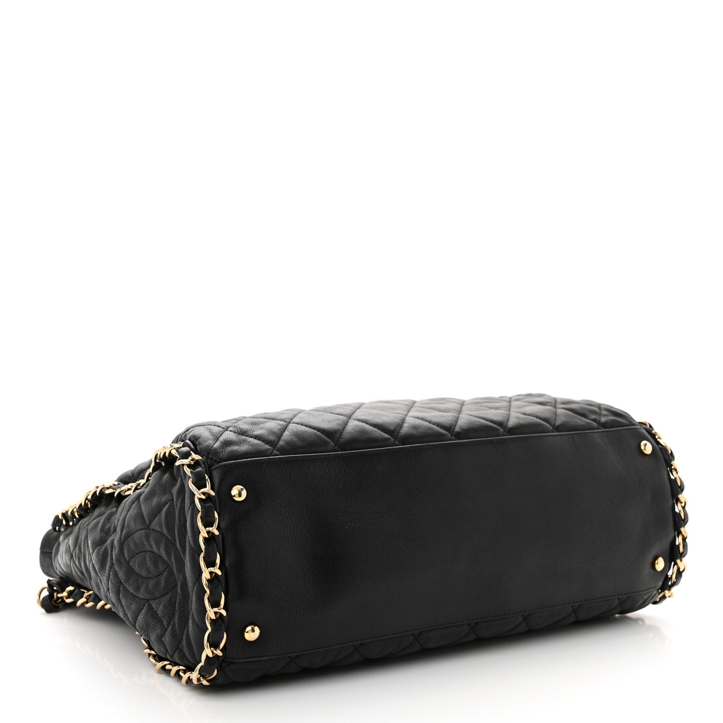Calfskin Quilted Large Chain Me Hobo Black