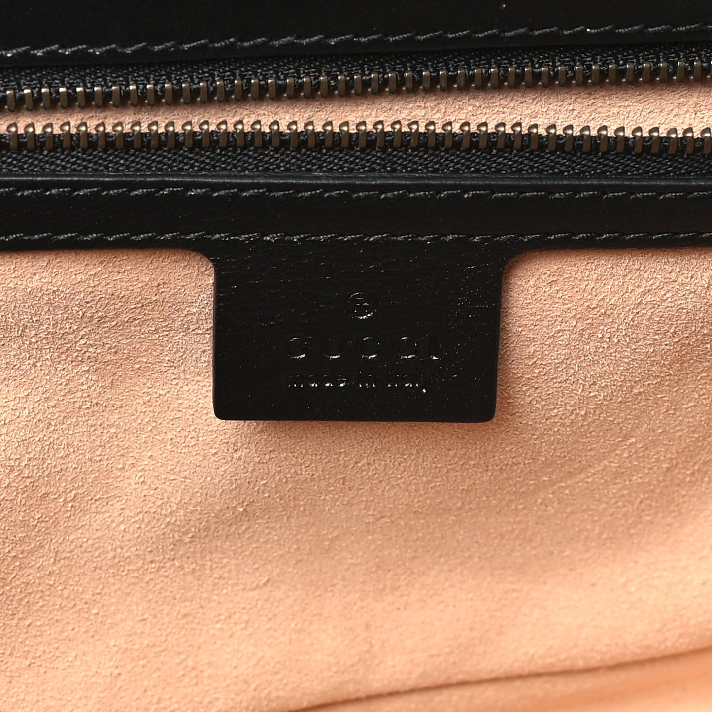 Vintage Effect Calfskin Matelasse Diagonal Striped Small Torchon GG Marmont Shoulder Bag Black Beige
