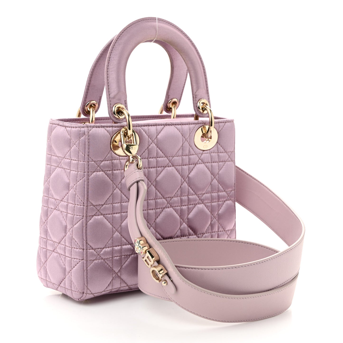 Satin Swarovski Crystal Cannage Small My ABC Lady Dior Pink