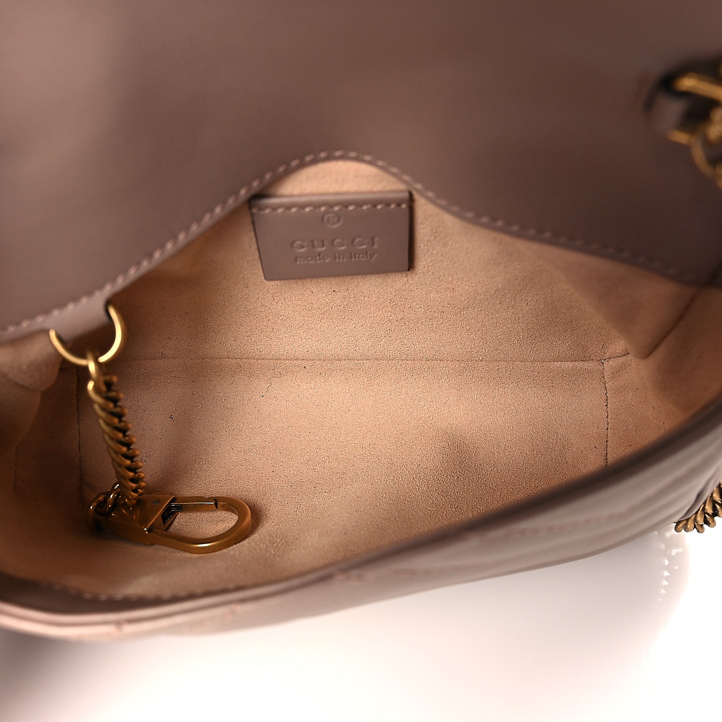 Calfskin Matelasse Super Mini GG Marmont Shoulder Bag Porcelain Rose