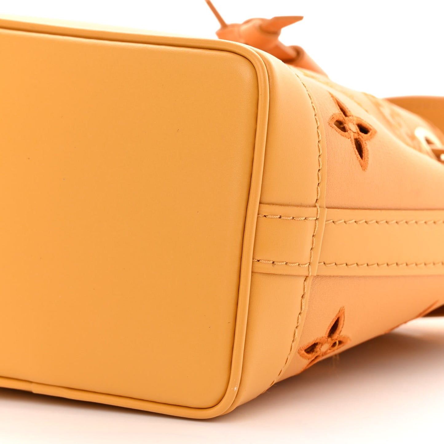 Perforated Calfskin Monogram Nano Noe Safran Yellow