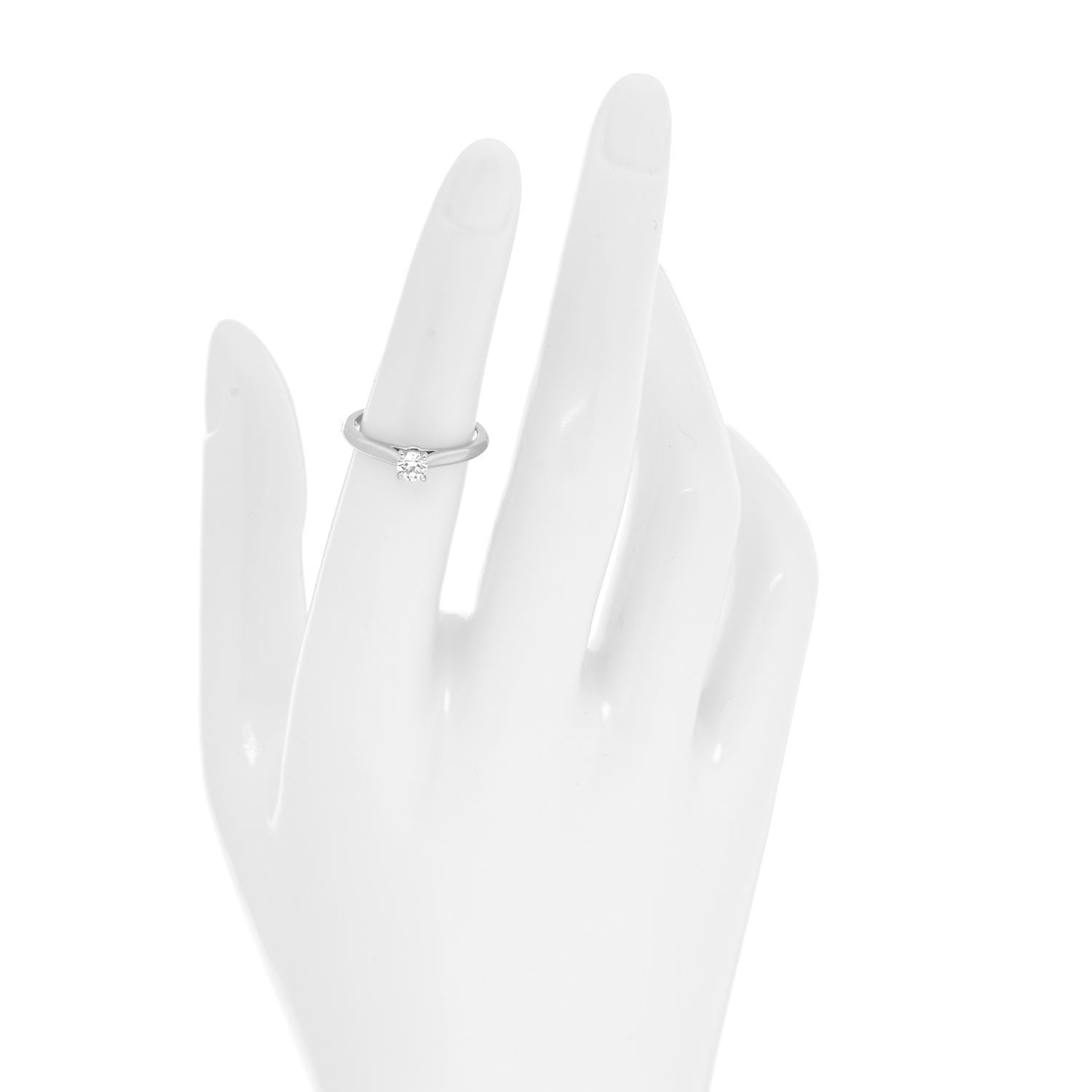 Cartier Platinum Diamond .19ct Solitaire Engagement Ring 49 4.75 2 of 7