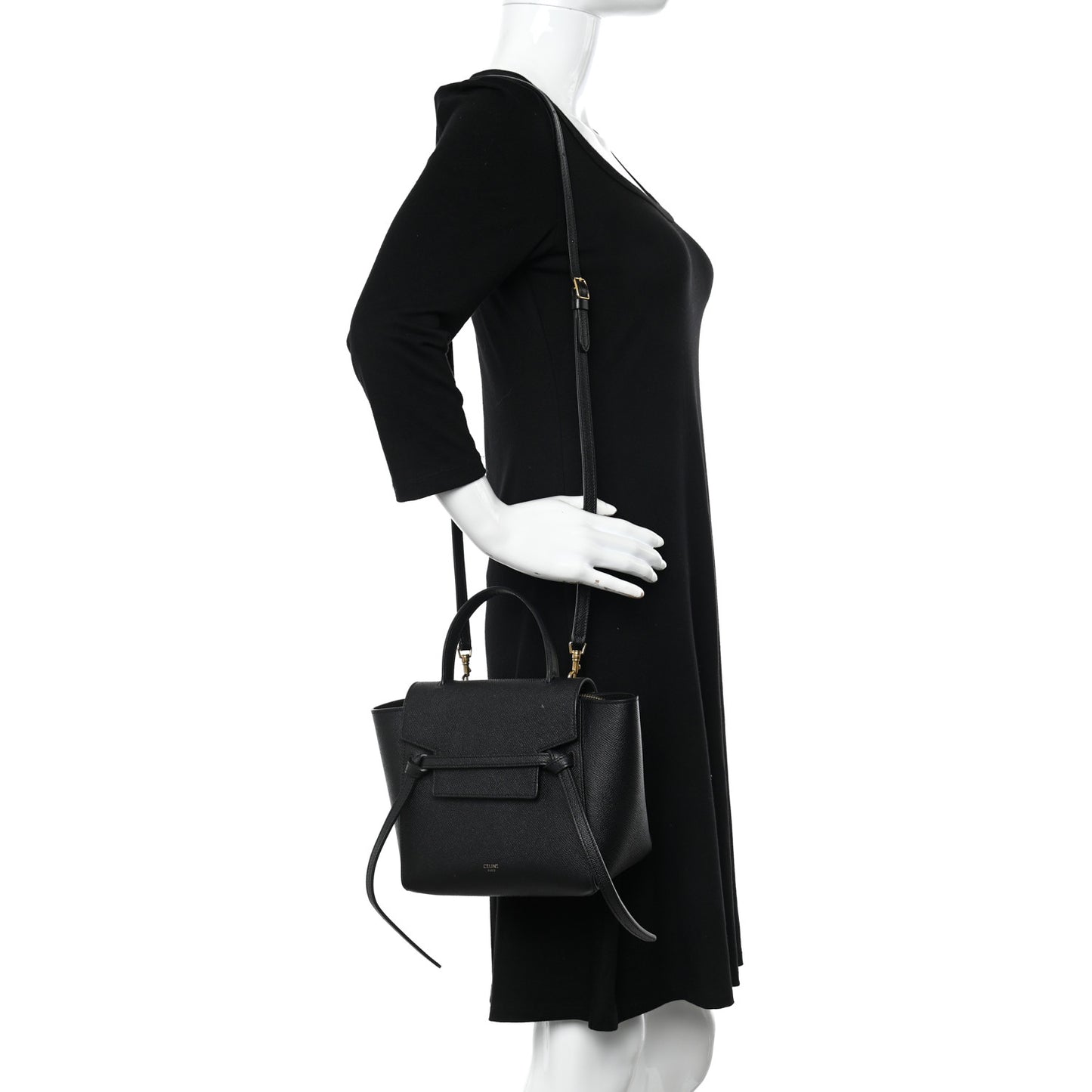 Grained Calfskin Nano Belt Bag Black