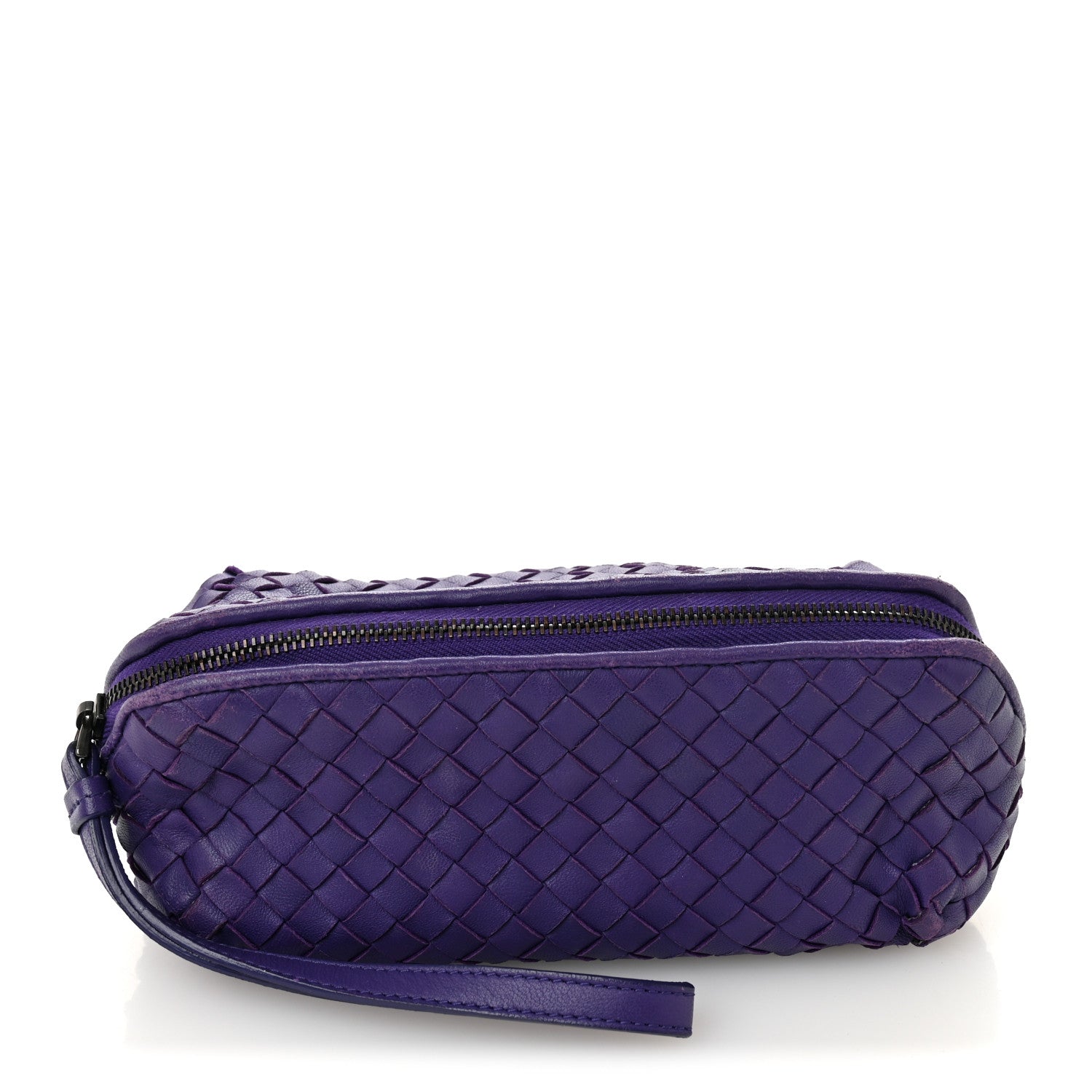Bottega Veneta Nappa Intrecciato Cosmetic Wristlet Purple 1850781