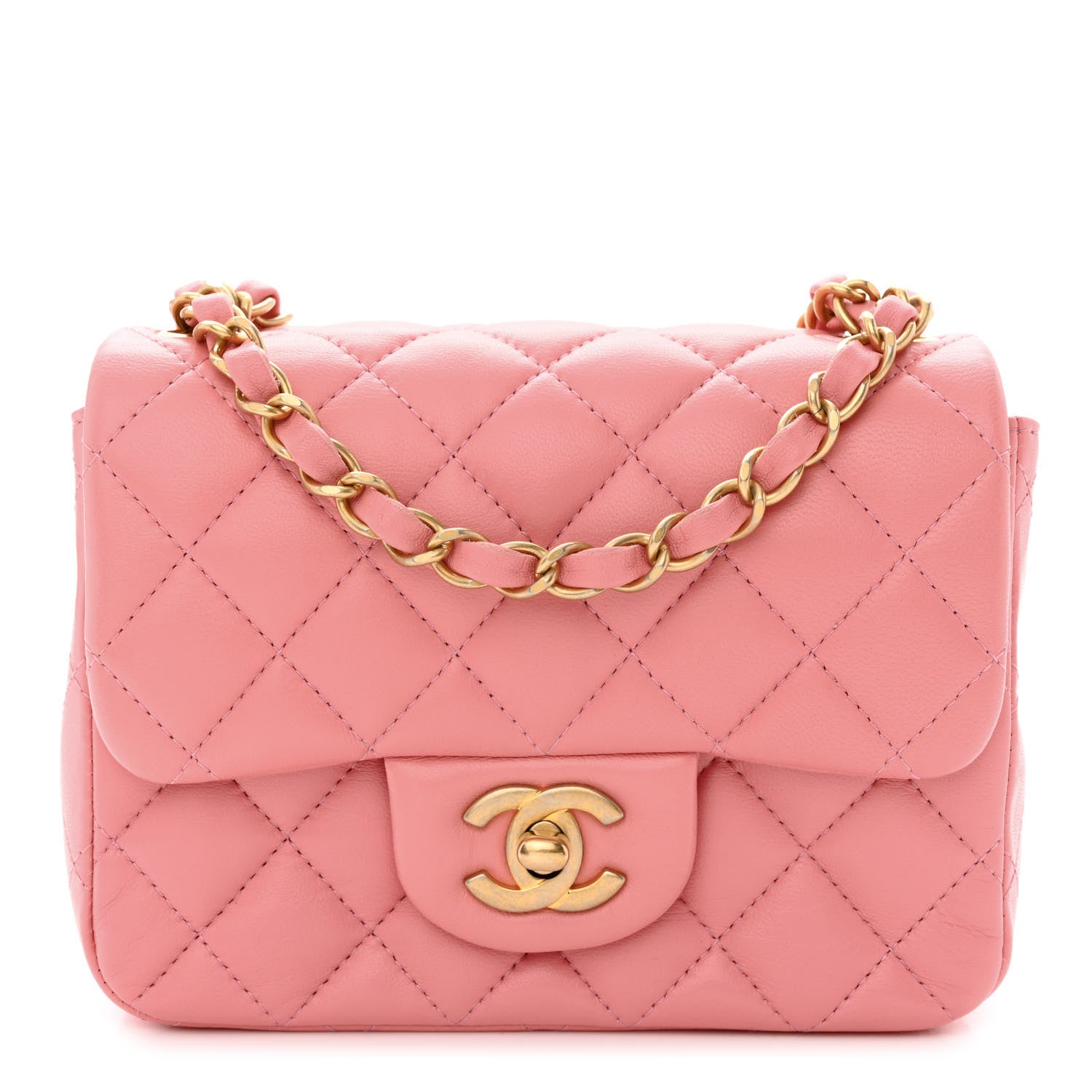 Chanel Lambskin Quilted Mini Square Flap Pink 1 of 11