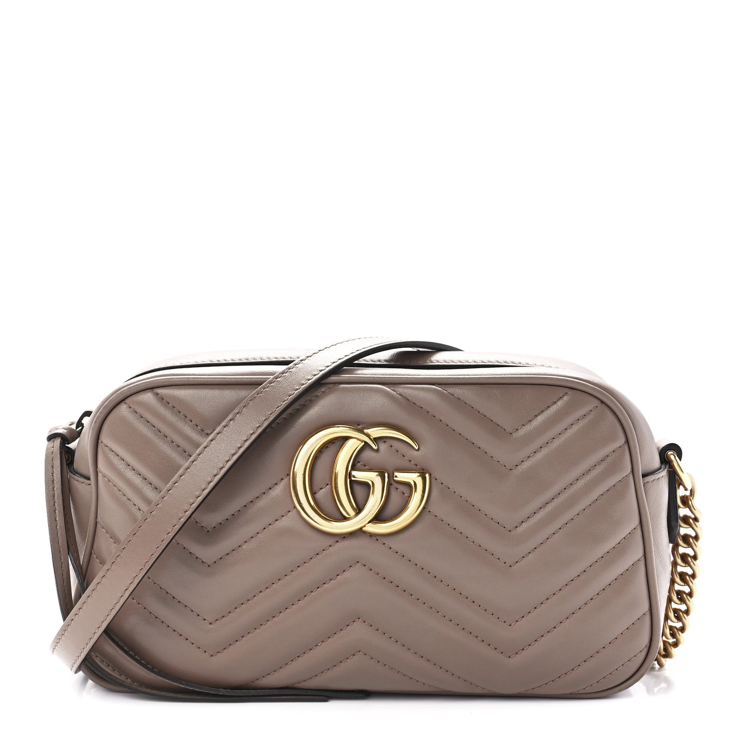 Calfskin Matelasse Small GG Marmont Chain Shoulder Bag Porcelain Rose