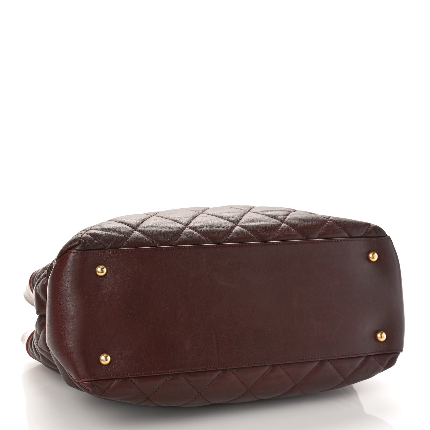 Calfskin Quilted Medium Soft Elegance Tote Burgundy