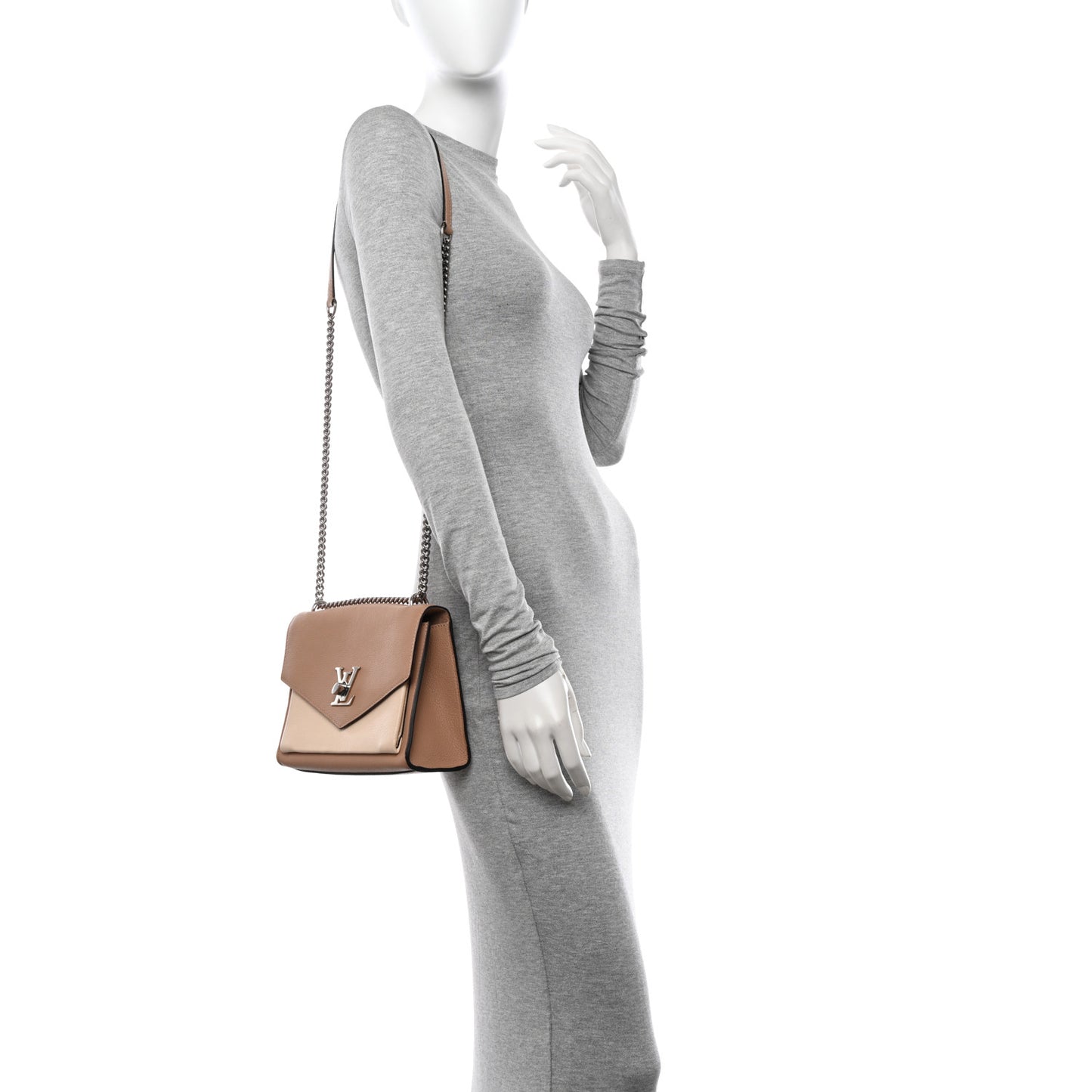 Soft Calfskin Mylockme Chain Bag BB Papyrus Creme