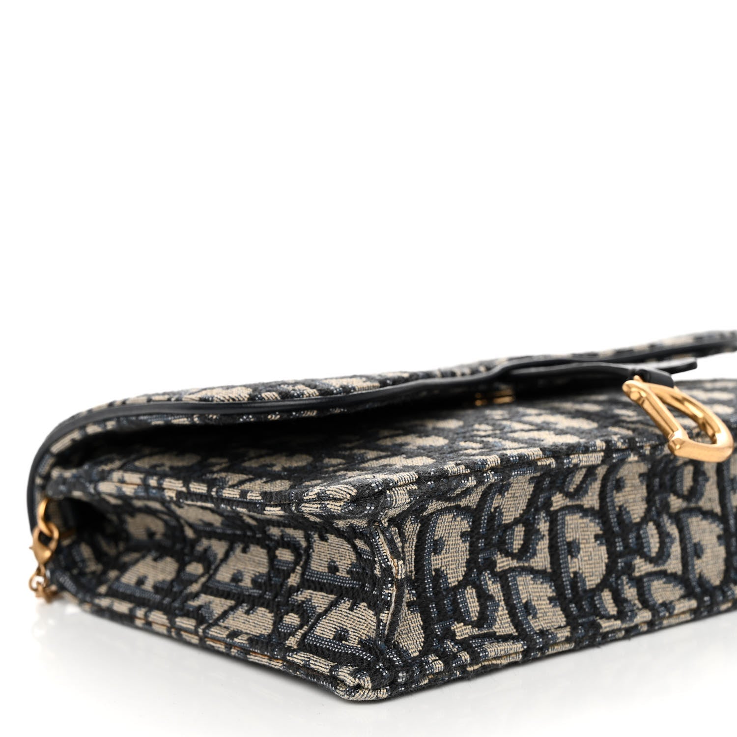 Christian Dior Oblique Saddle Chain Pouch Blue 8 of 9