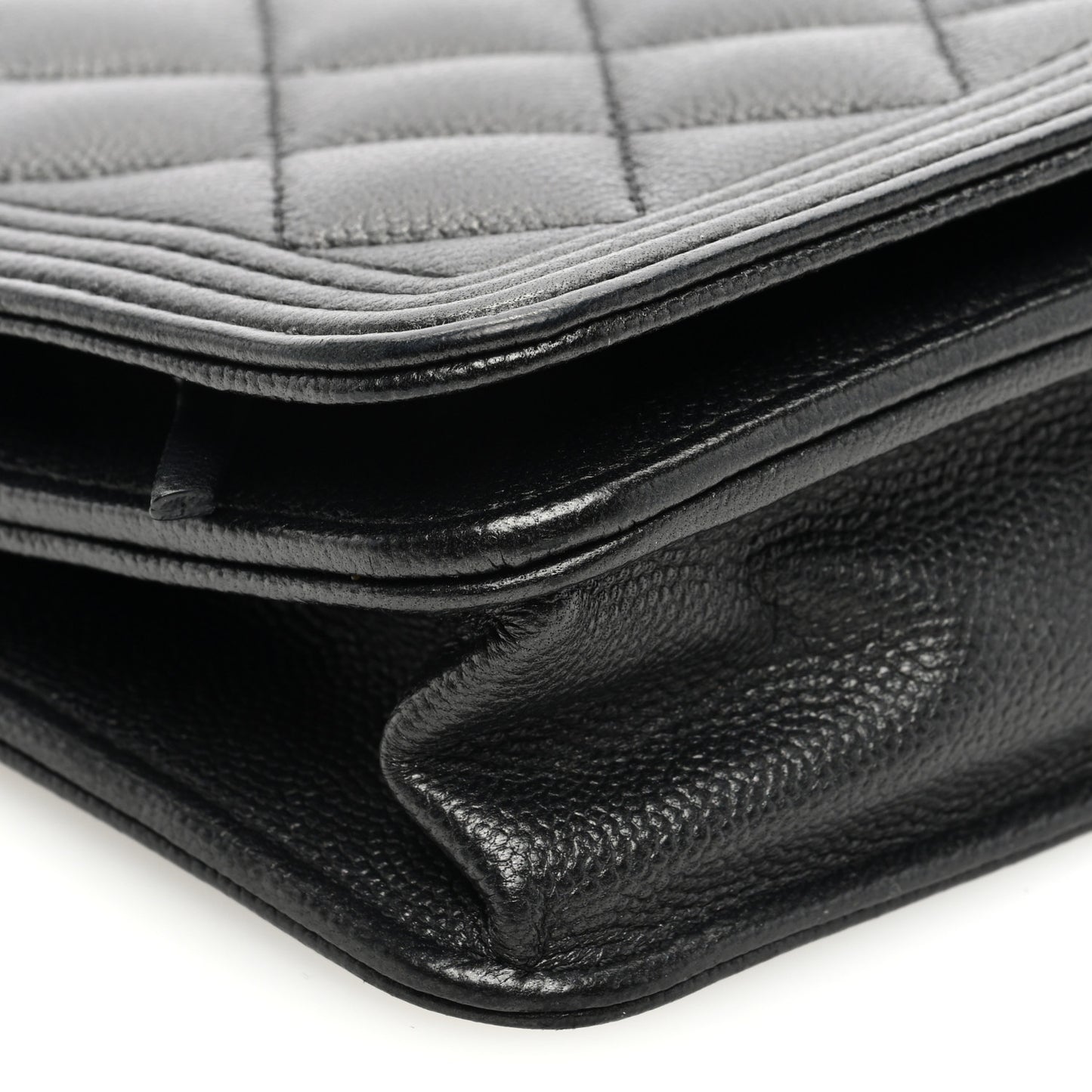 Caviar Quilted Boy Wallet On Chain WOC So Black