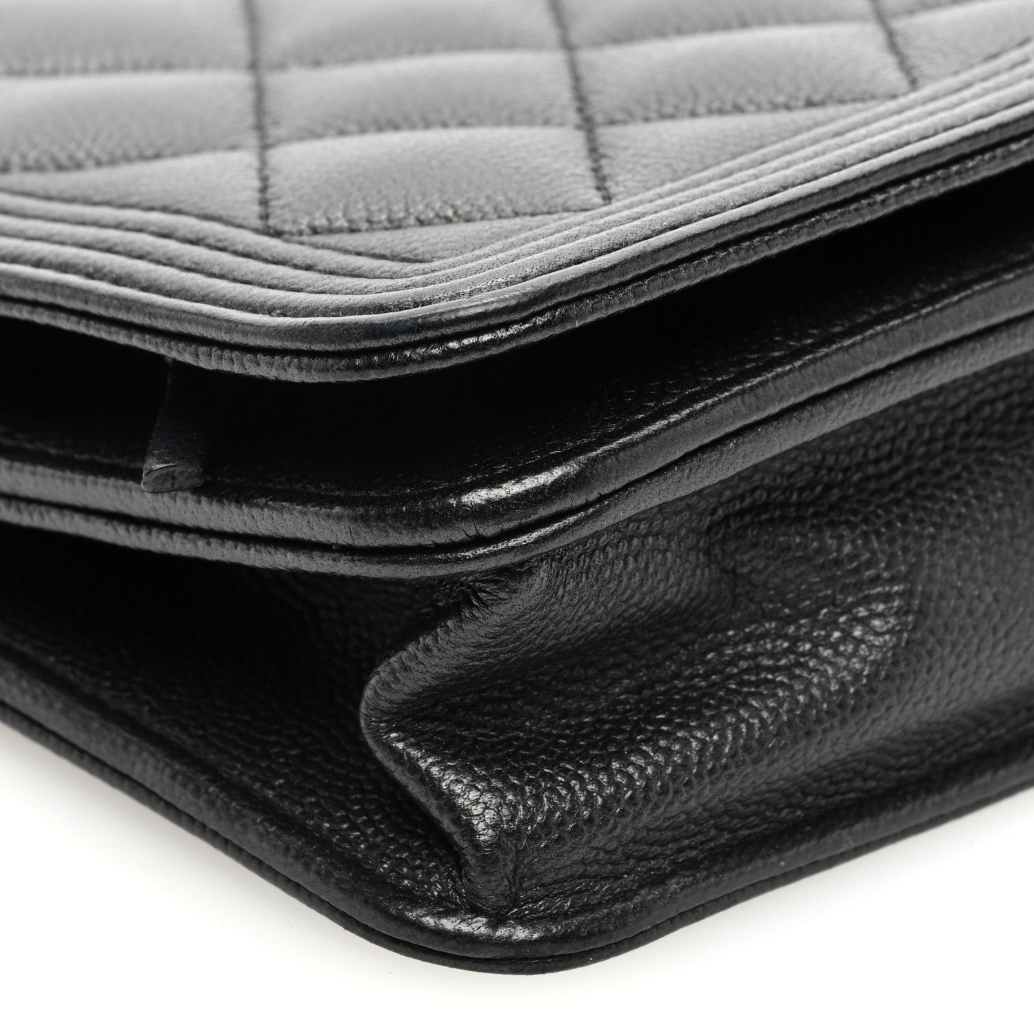Chanel Caviar Quilted Boy Wallet On Chain WOC So Black 9 of 11