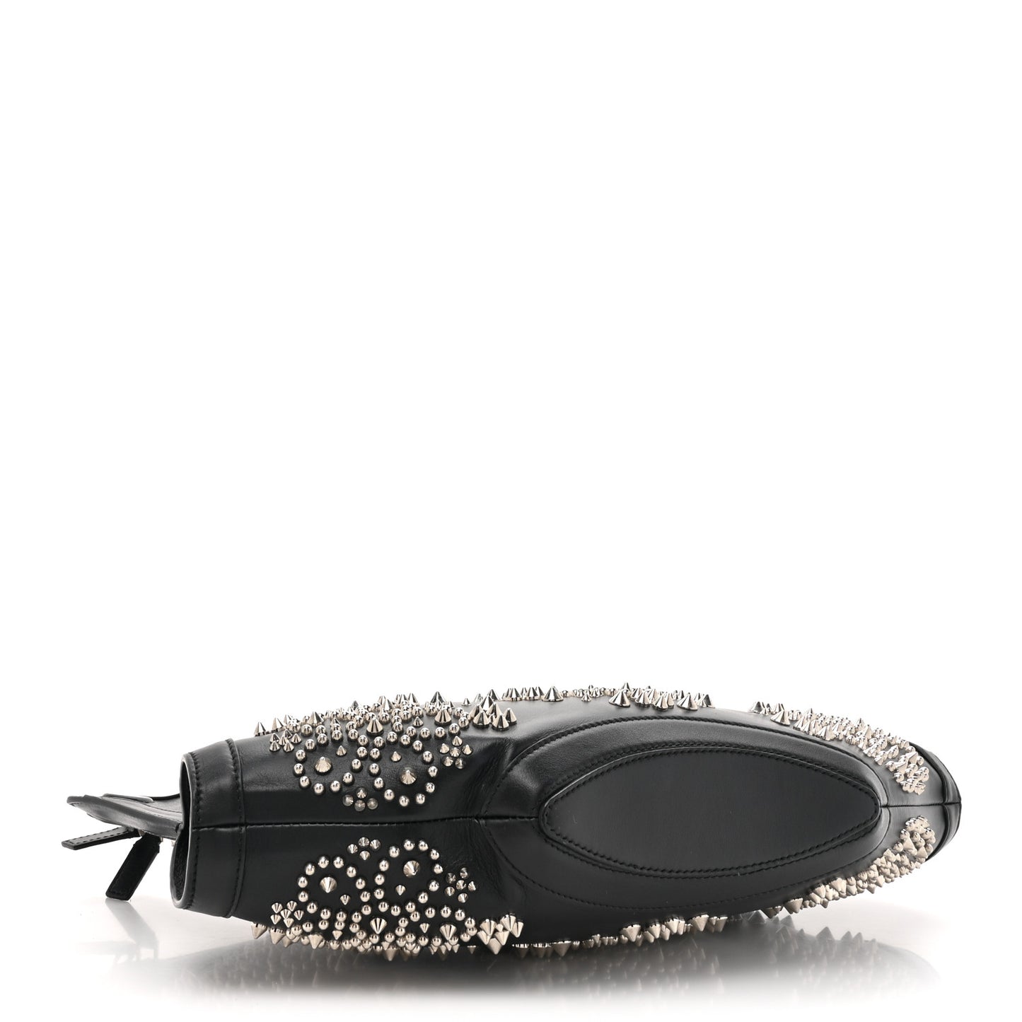Calfskin Studded De Manta Clutch Black