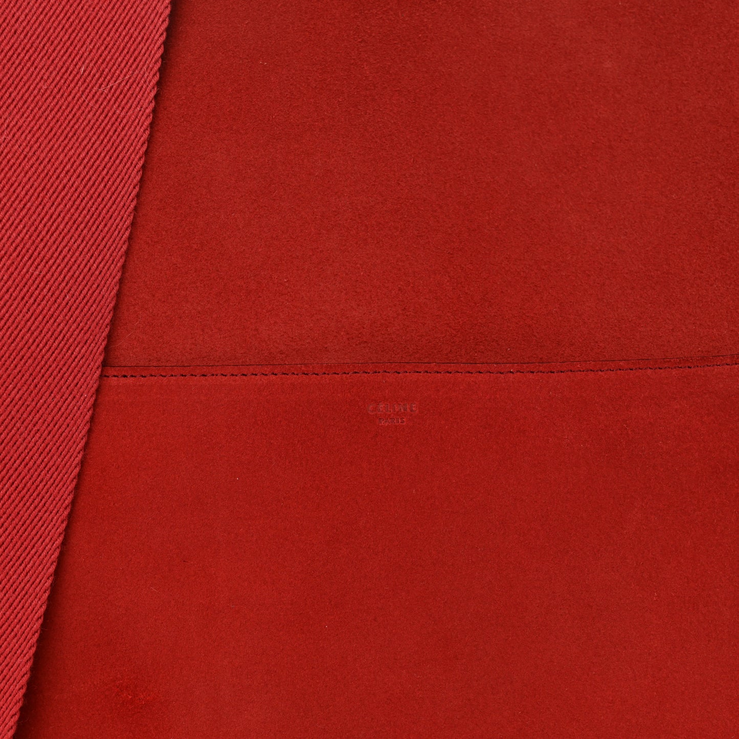 Suede Calfskin Sangle Bucket Bag Red