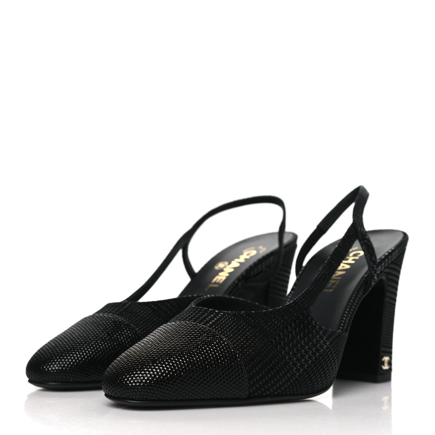 Strass Cap Toe CC Slingback Pumps 41 Black