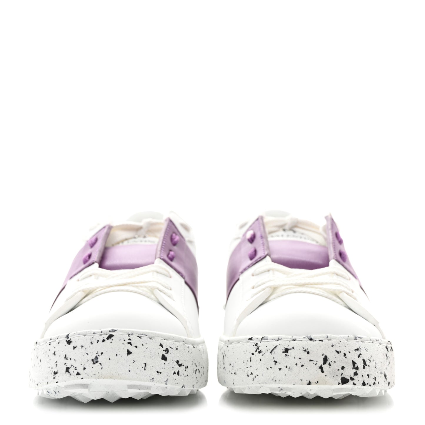 Vegan Leather Womens Rockstud Open for a Change Sneakers 39 White Sunset Purple