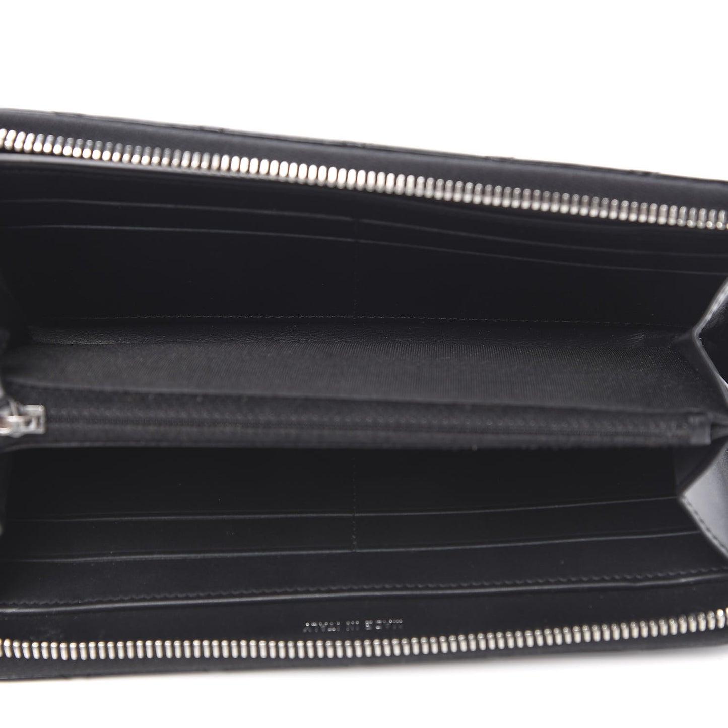 Patent Quilted Brilliant Zip Around Wallet Black