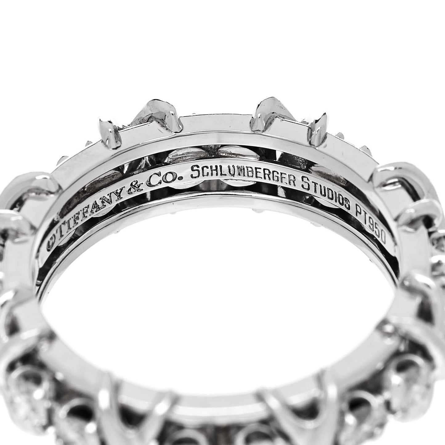 Platinum Diamond 1.33ct Schlumberger Sixteen Stone Ring 56 7.75