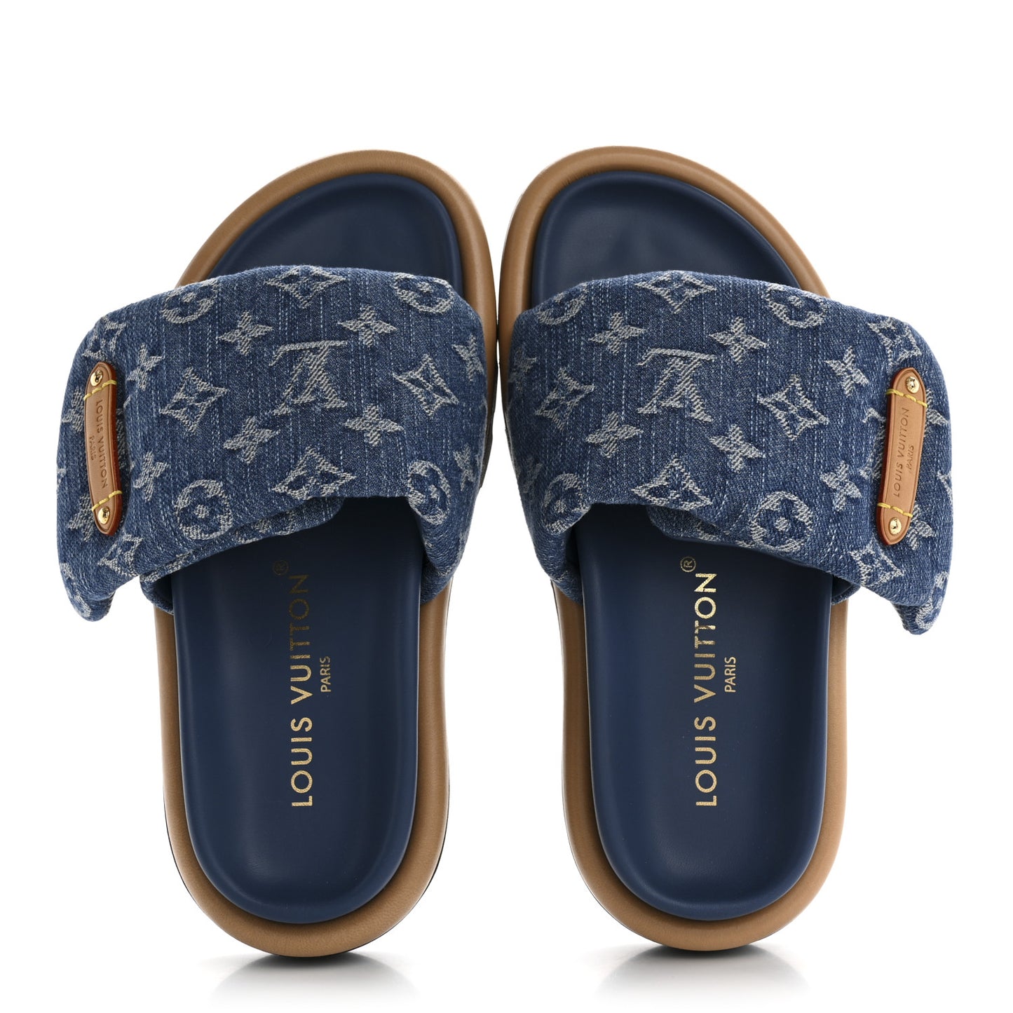 Monogram Denim LV Pool Pillow Flat Comfort Mule 36 Blue