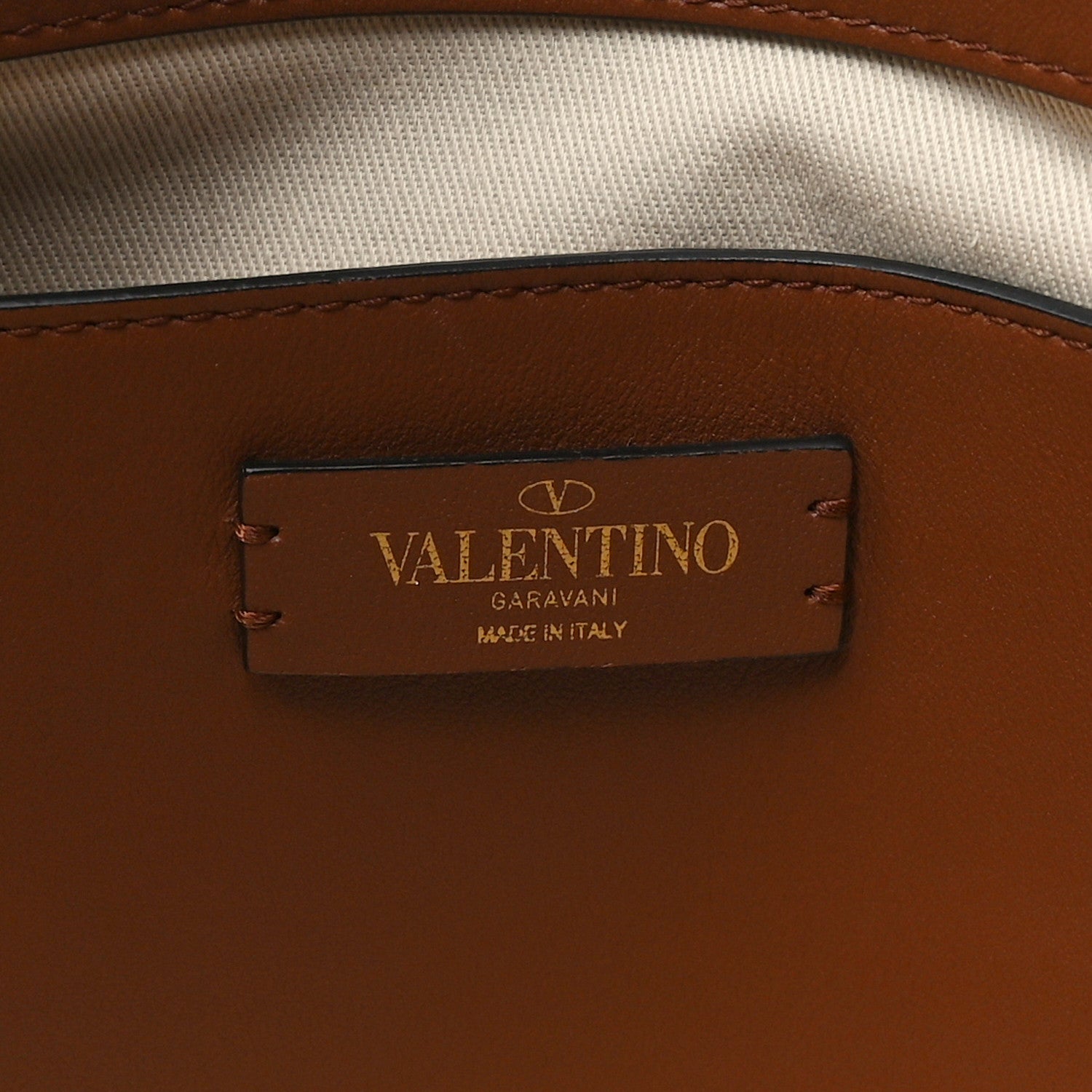 Valentino Garavani Canvas Calfskin Large Bandana Print Vlogo Signature Tote Saddle Brown Multicolor 6 of 10