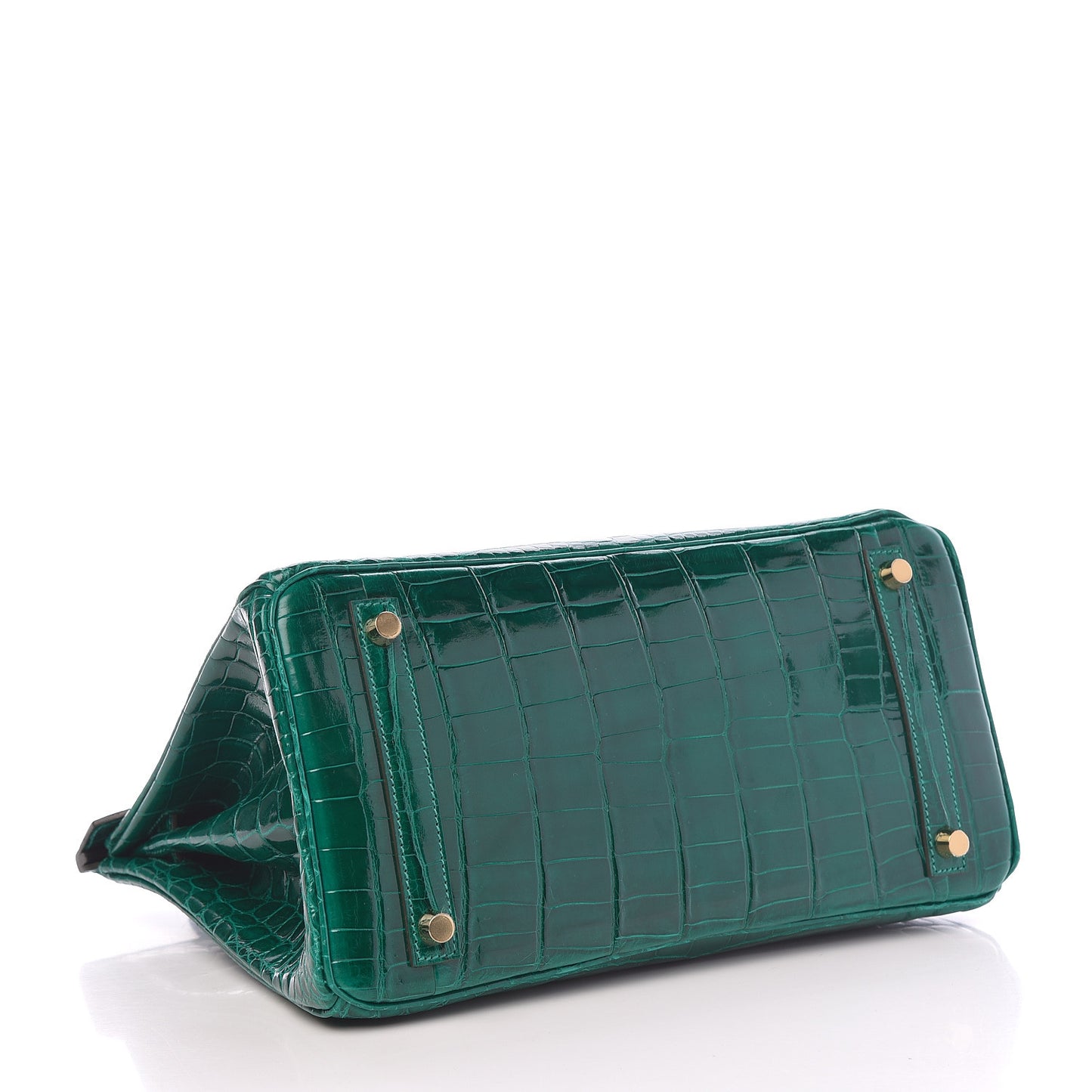 Shiny Niloticus Crocodile Horseshoe Birkin 30 Vert Emeraude Black
