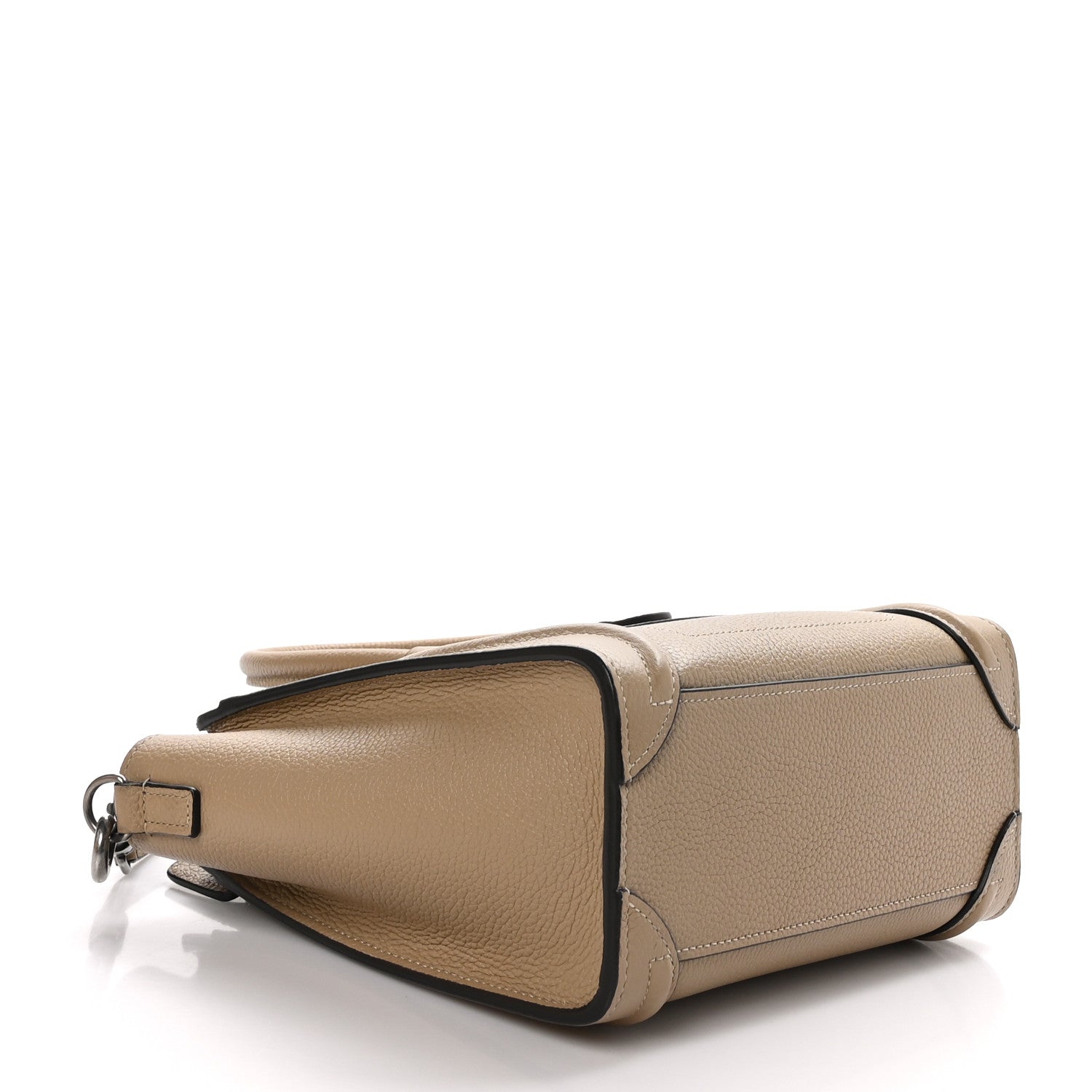 Celine Drummed Calfskin Nano Luggage Dune 4 of 10