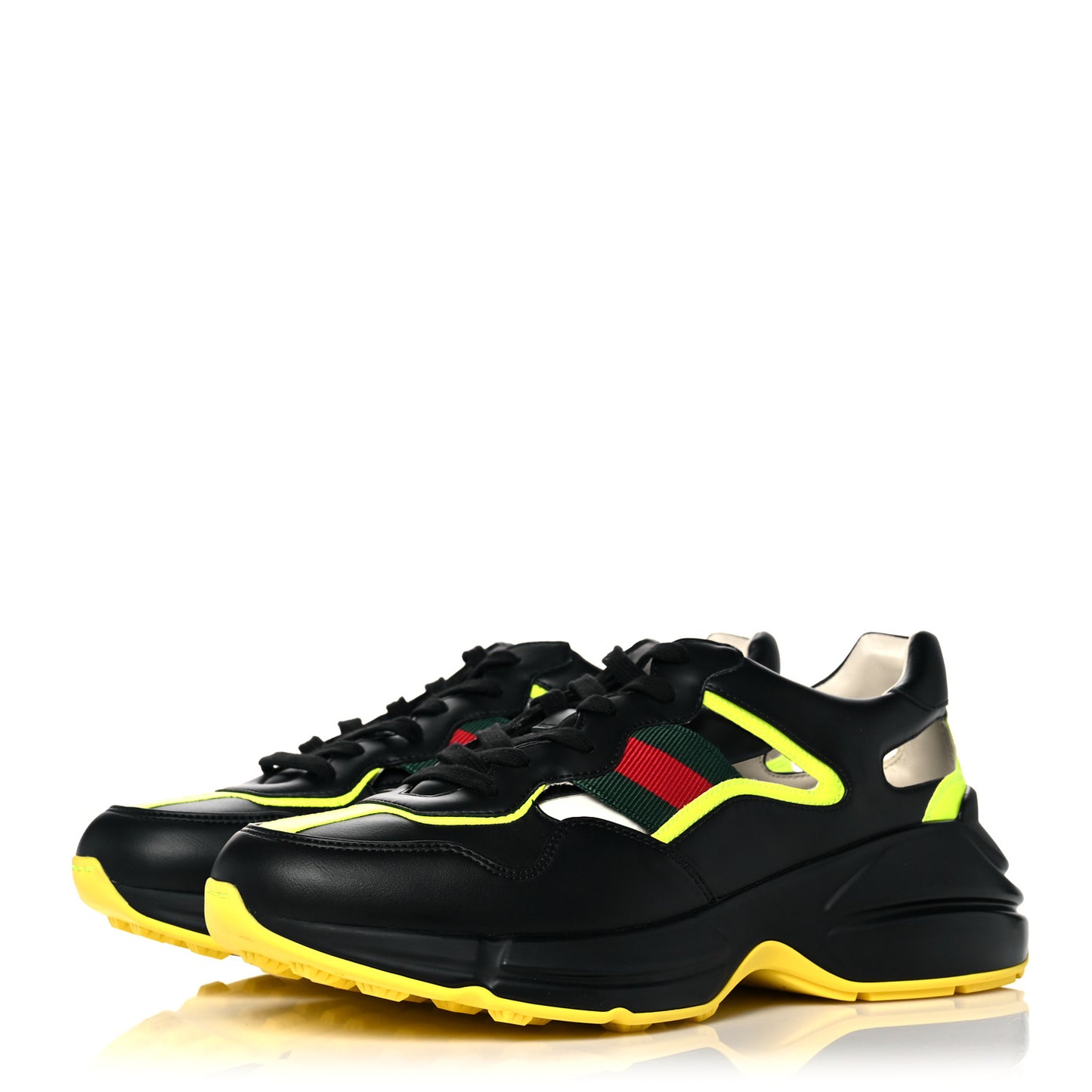 Demetra Web Mens Rhyton Cut Out Sneakers 9 Black Yellow Fluo
