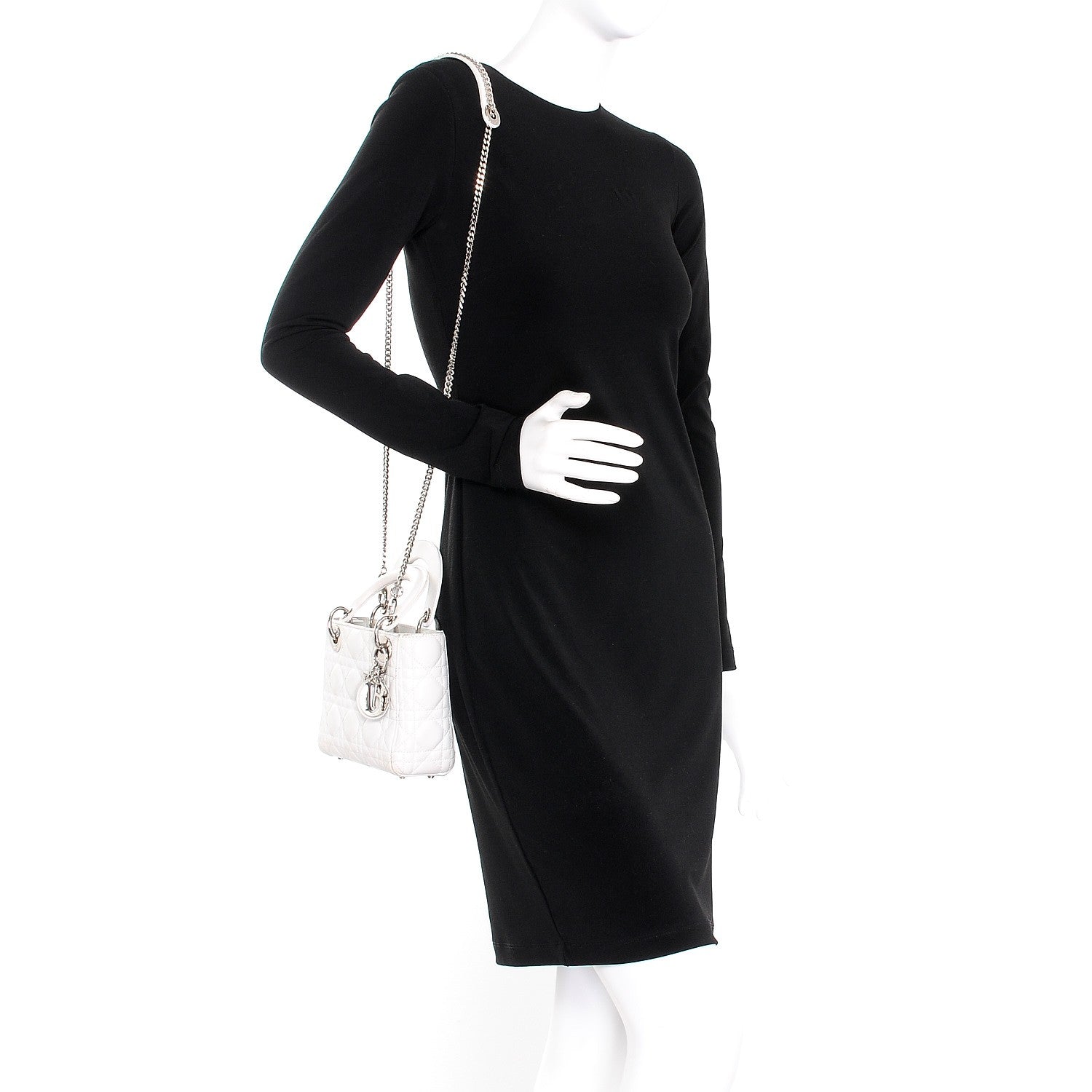 Christian Dior Lambskin Cannage Mini Lady Dior White 2 of 18