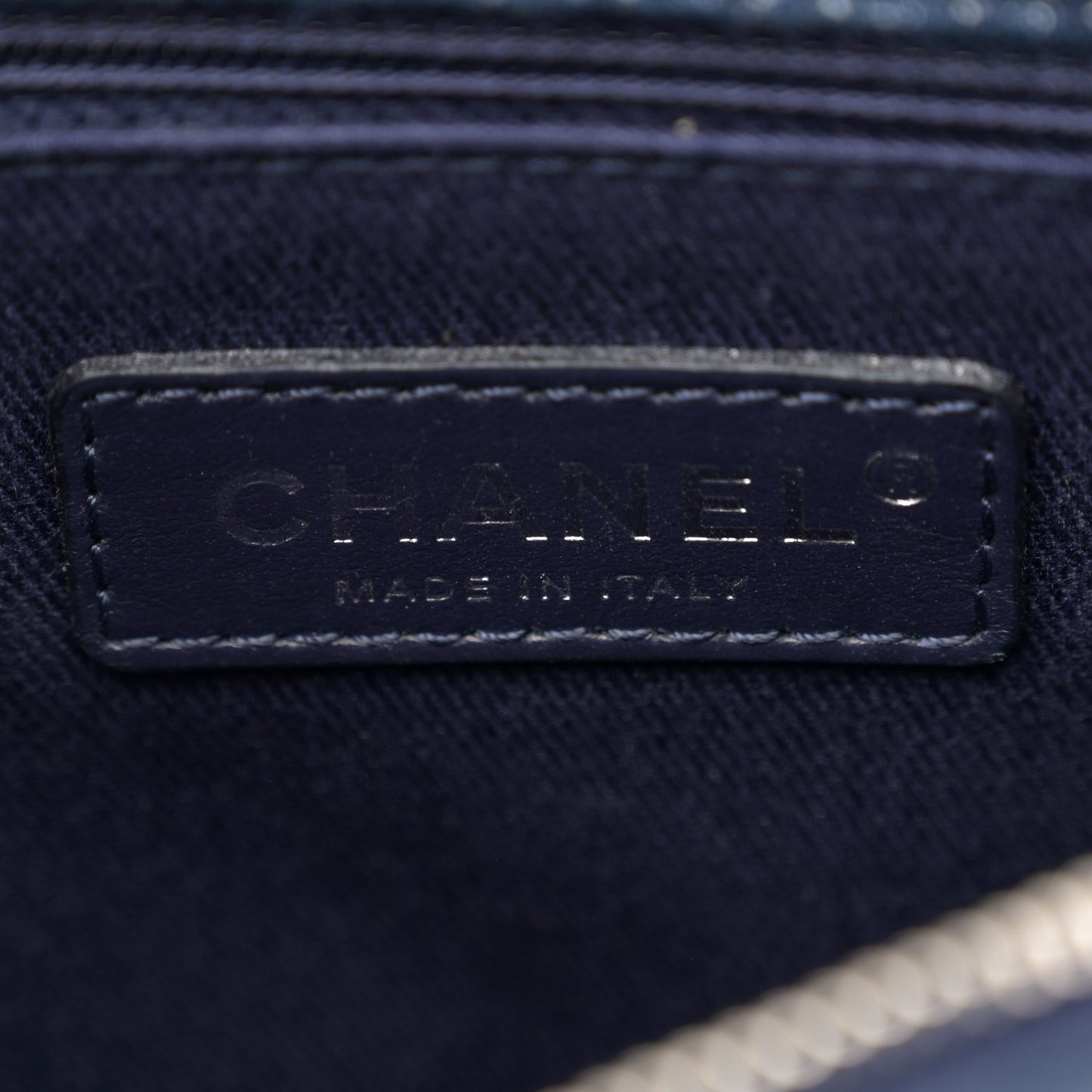 Denim Quilted Small Coco Handle Flap Blue