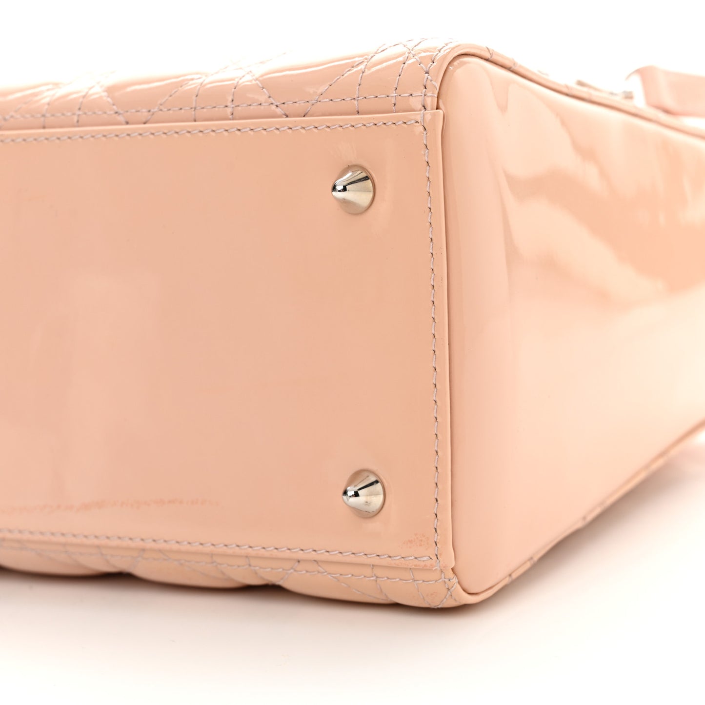Patent Cannage Medium Lady Dior Light Pink