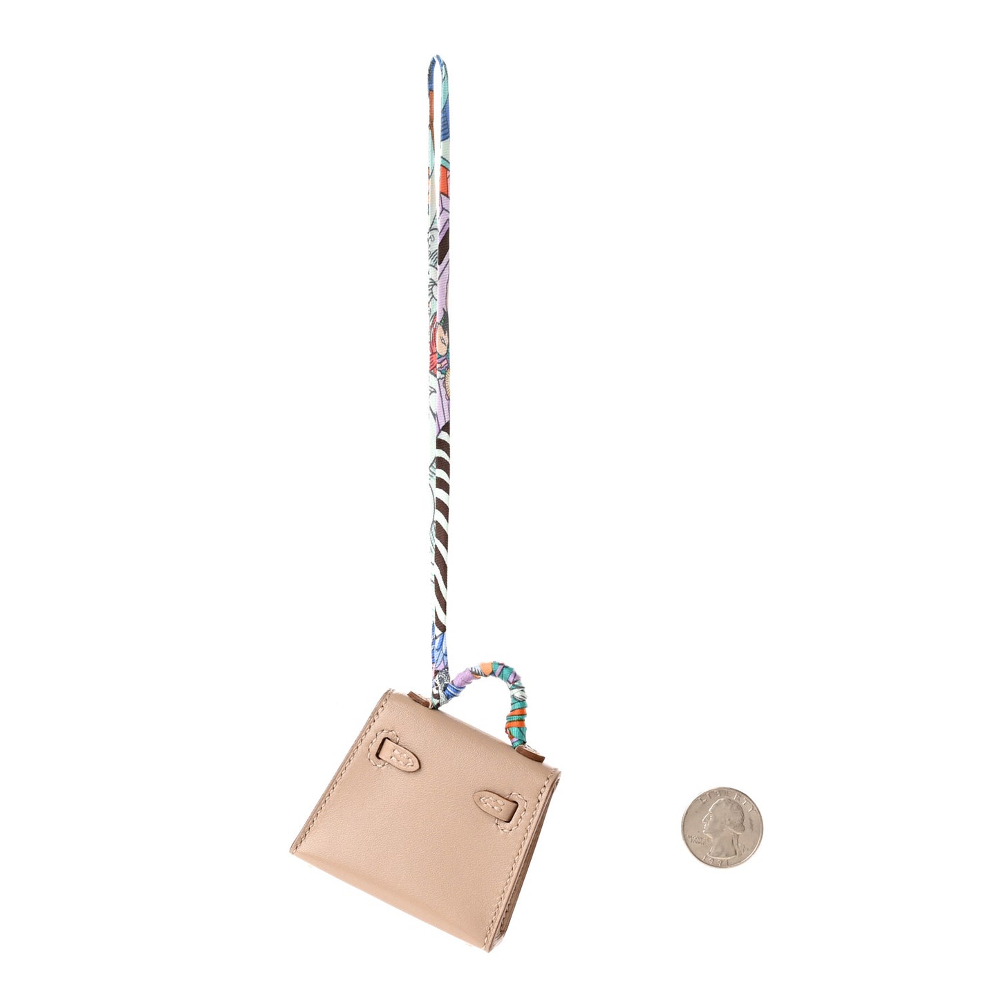 Tadelakt Mini Kelly Twilly Bag Charm Argile