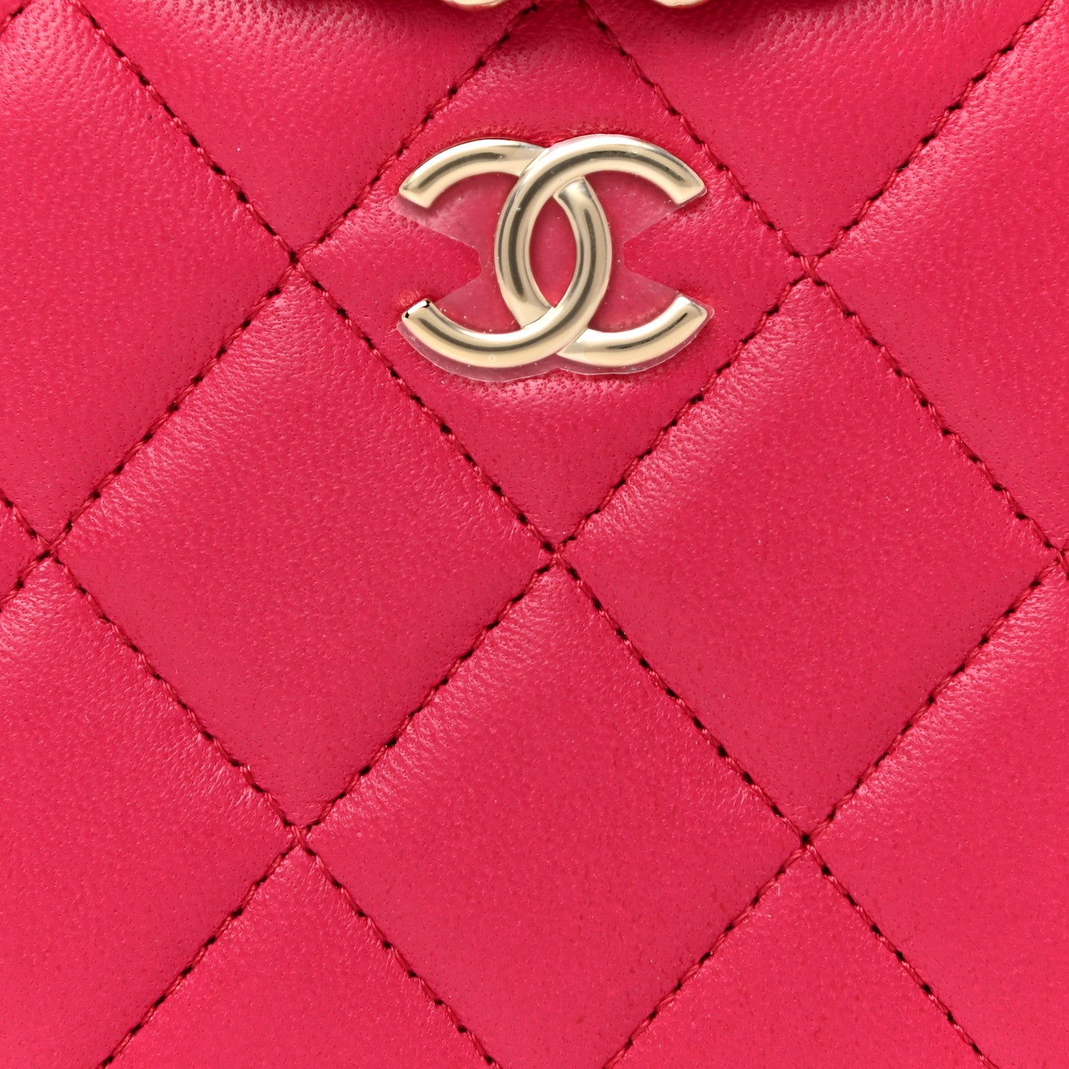 Chanel Lambskin Quilted Small Top Handle Vanity Case With Chain Dark Pink 8 of 11