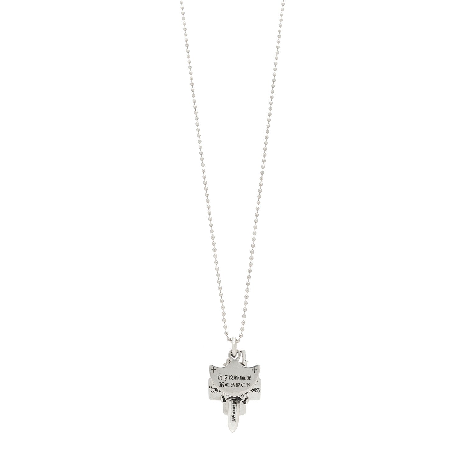 Chrome Hearts Sterling Silver Three Trinkets Necklace 1550934