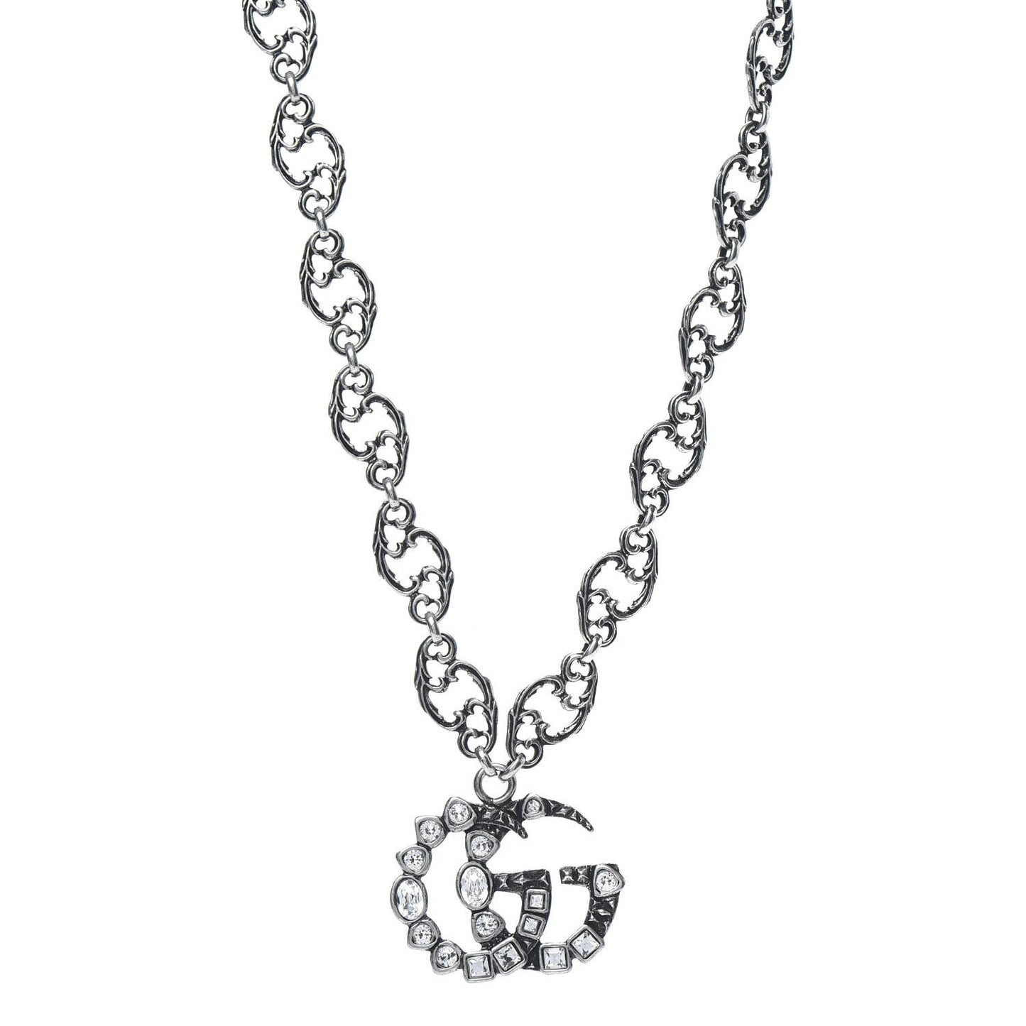 Crystal Marmont Necklace Aged Silver