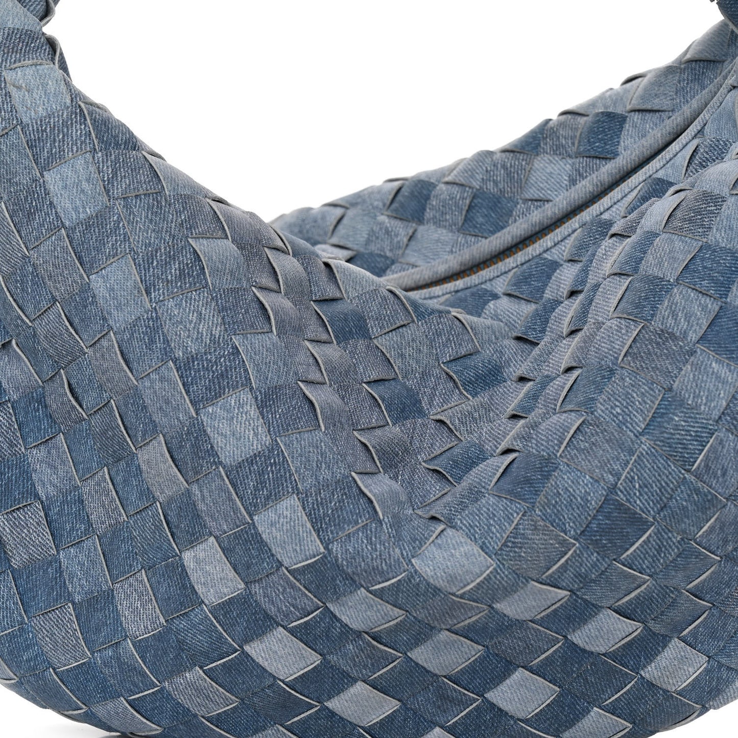 Nappa Denim Effect Intrecciato Teen Jodie Hobo Denim