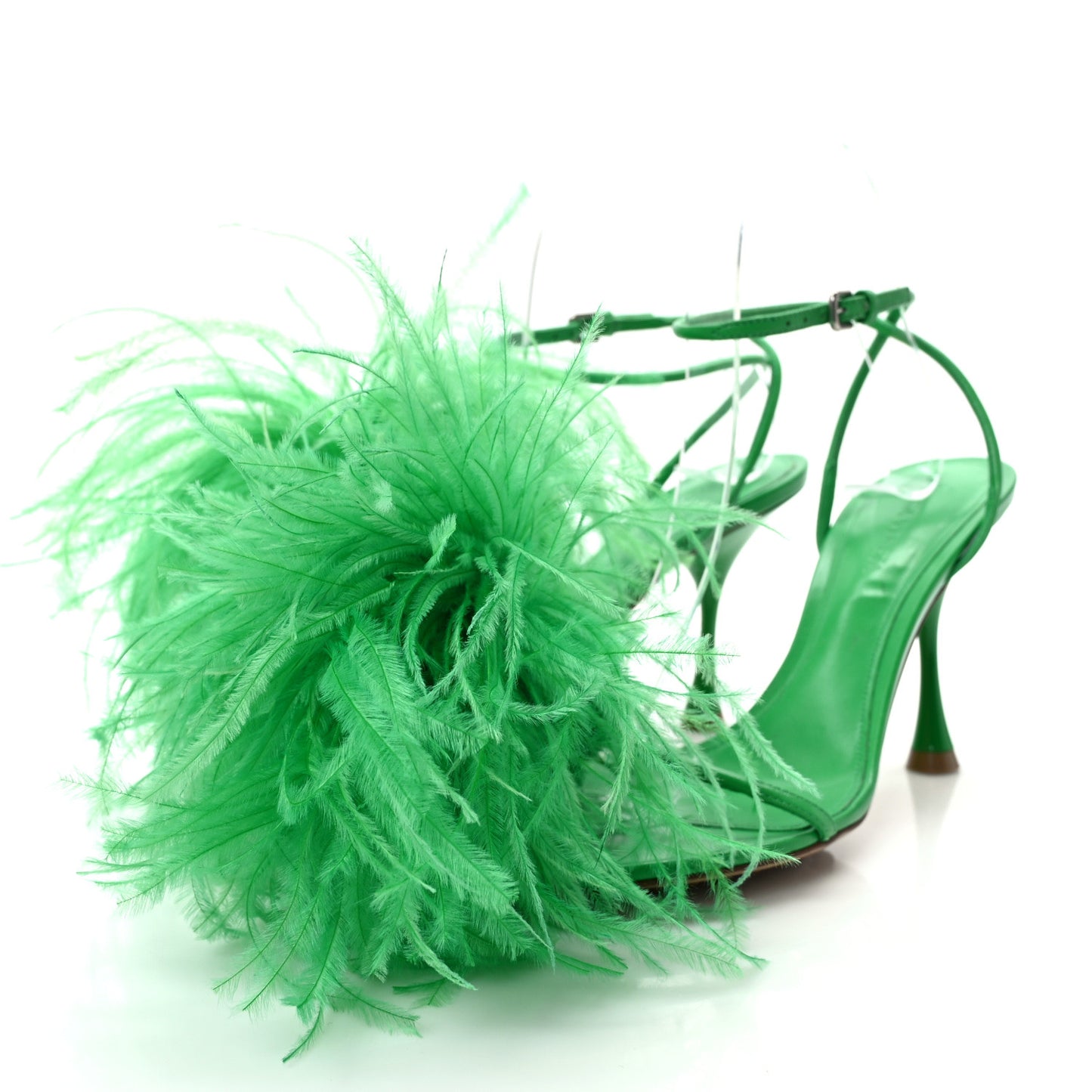 Wonderbird Nappa Feather Dot Sandals 35.5 Grass