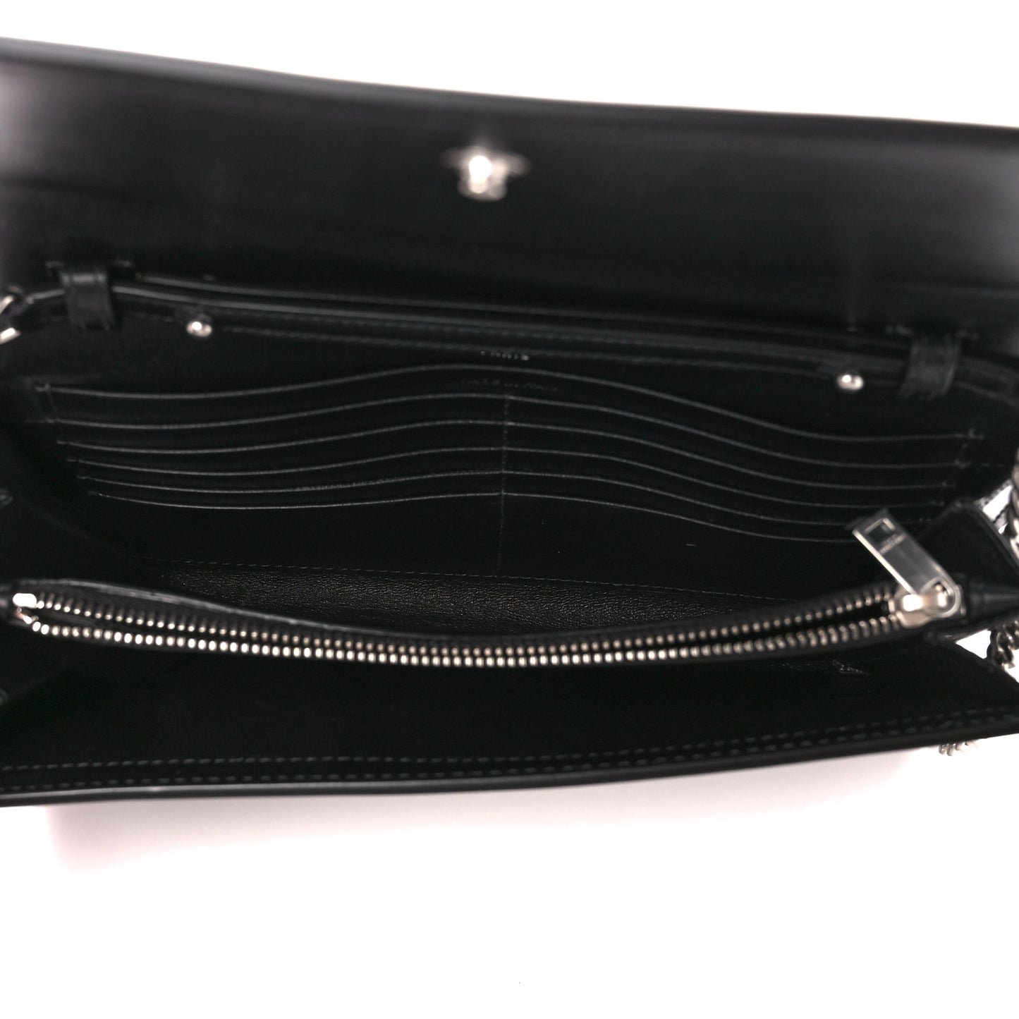 Glazed Calfskin Cassandre Wallet On Chain WOC Black