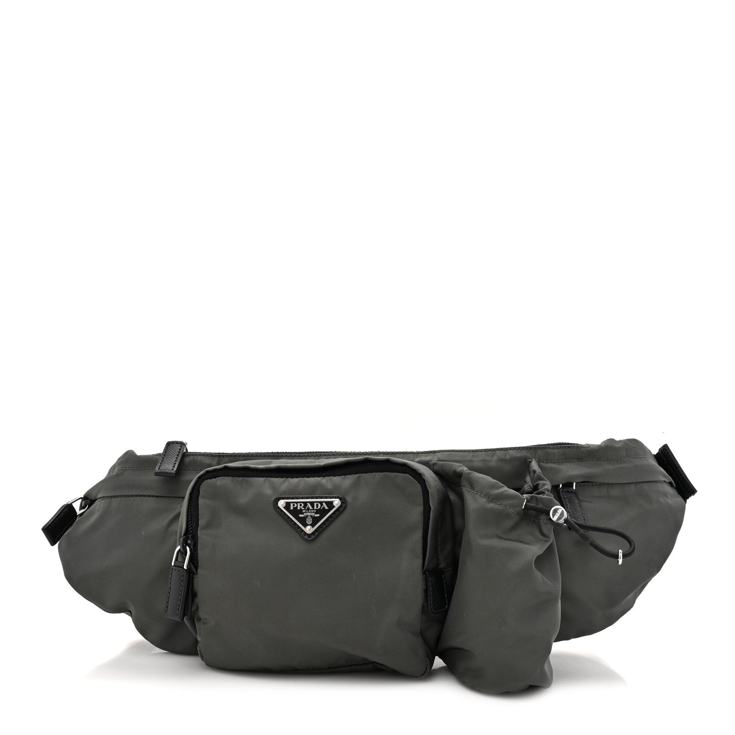 Prada Tessuto Nylon Multipocket Belt Bag Grey 1615629 – FASHIONPHILE